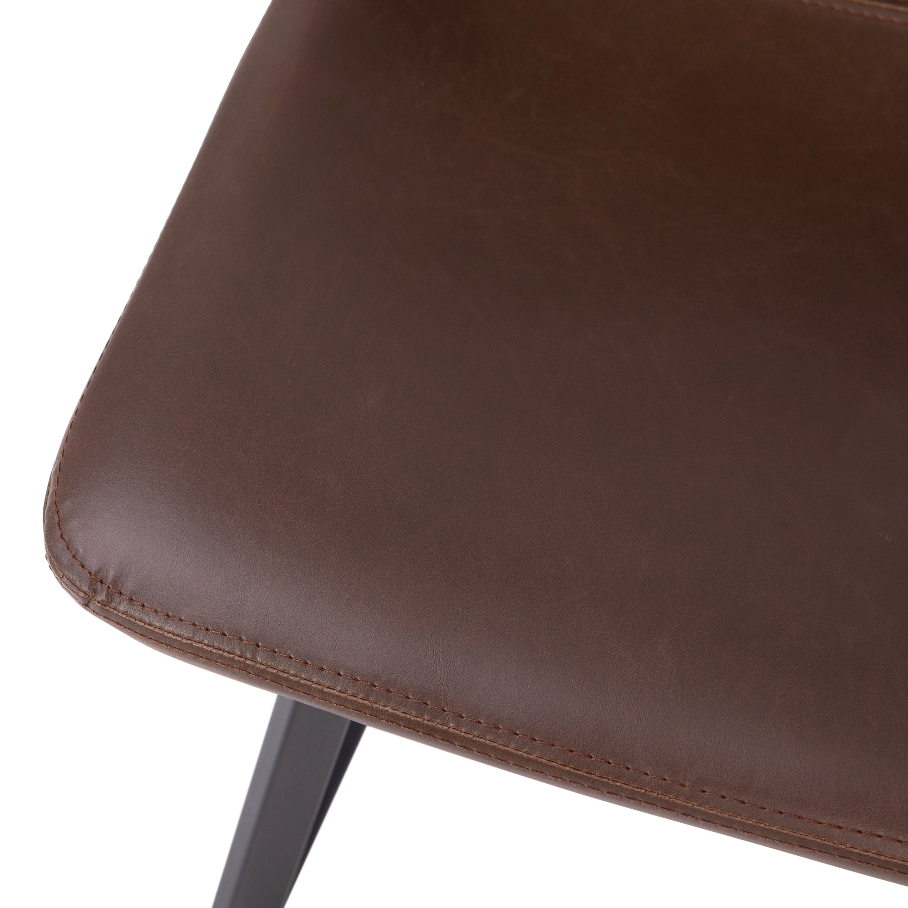Caleb Modern Armless 24 Inch Counter Height Stools with Footrests and Matte Metal Frames, Set of 2