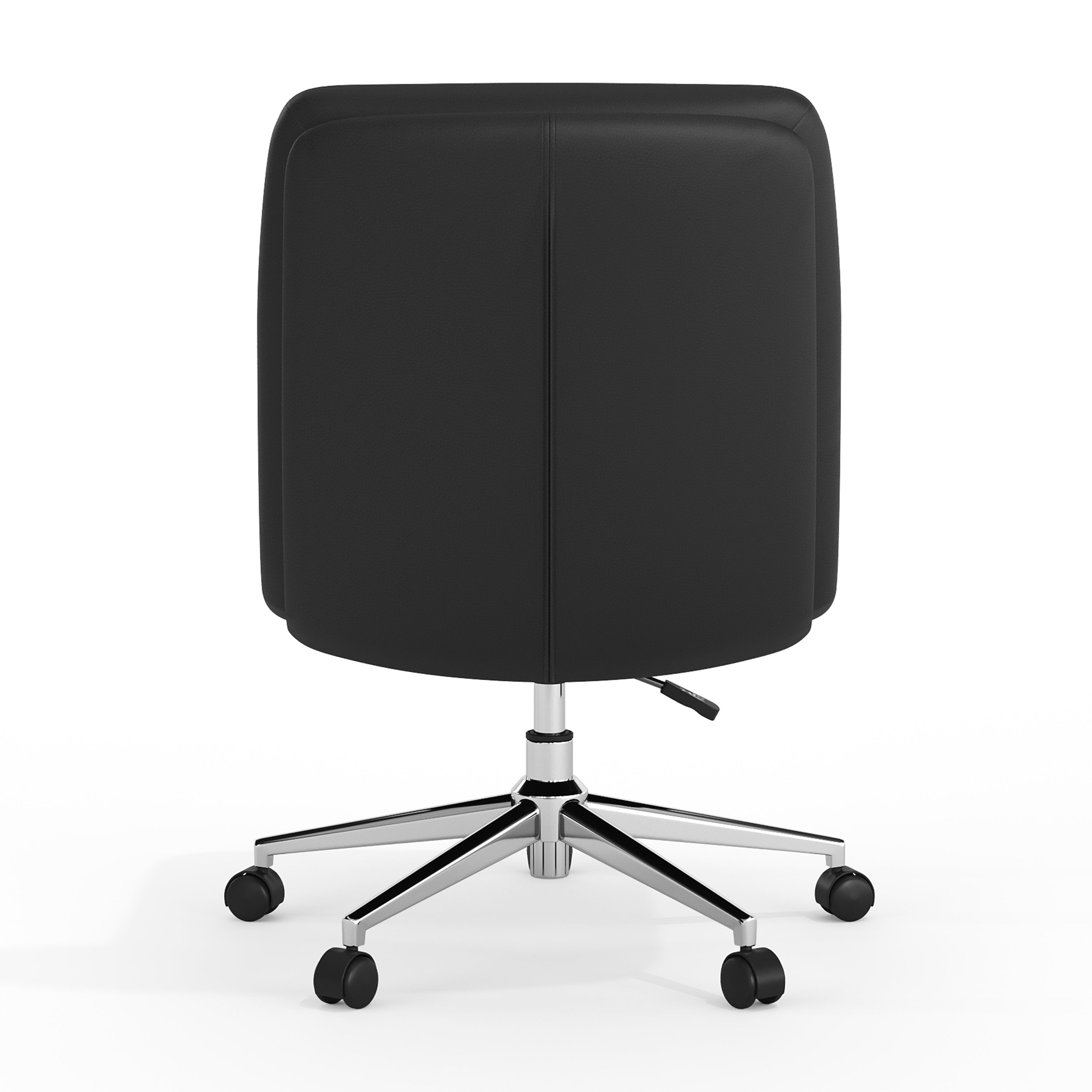 Chloe Commercial Mid-Back Padded Upholstered Armless Task Office Chair with Wheels, Adjustable Height, Swivel Function, and Frame