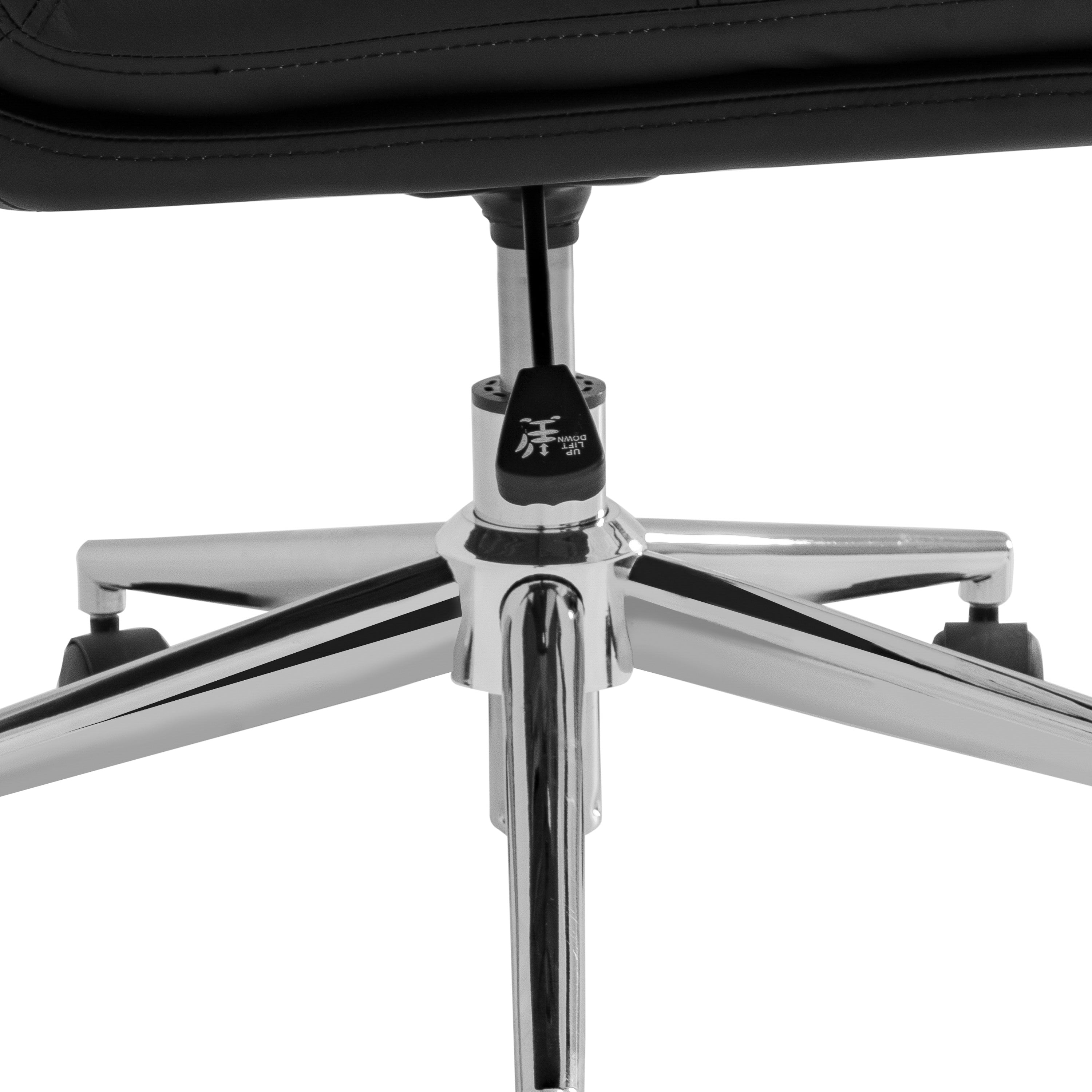 Chloe Commercial Mid-Back Padded Upholstered Armless Task Office Chair with Wheels, Adjustable Height, Swivel Function, and Frame