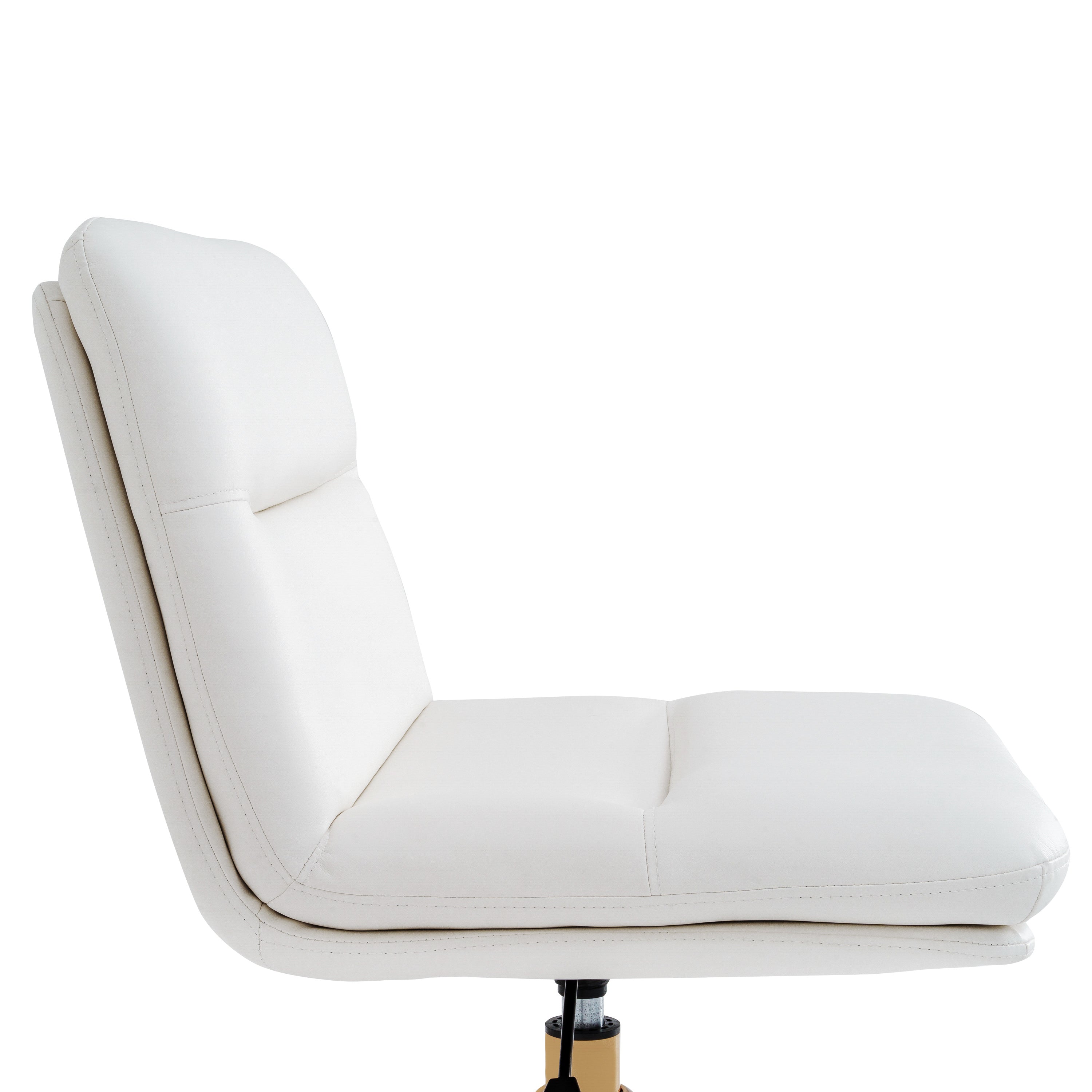 Chloe Commercial Mid-Back Padded Upholstered Armless Task Office Chair with Wheels, Adjustable Height, Swivel Function, and Frame