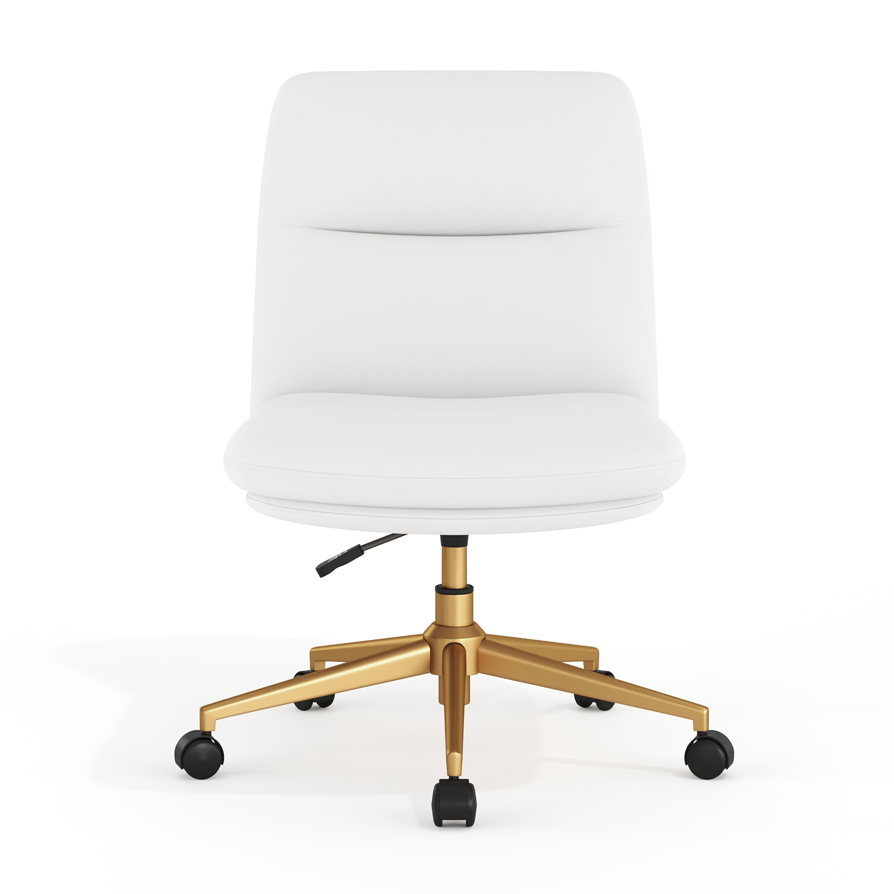 Chloe Commercial Mid-Back Padded Upholstered Armless Task Office Chair with Wheels, Adjustable Height, Swivel Function, and Frame