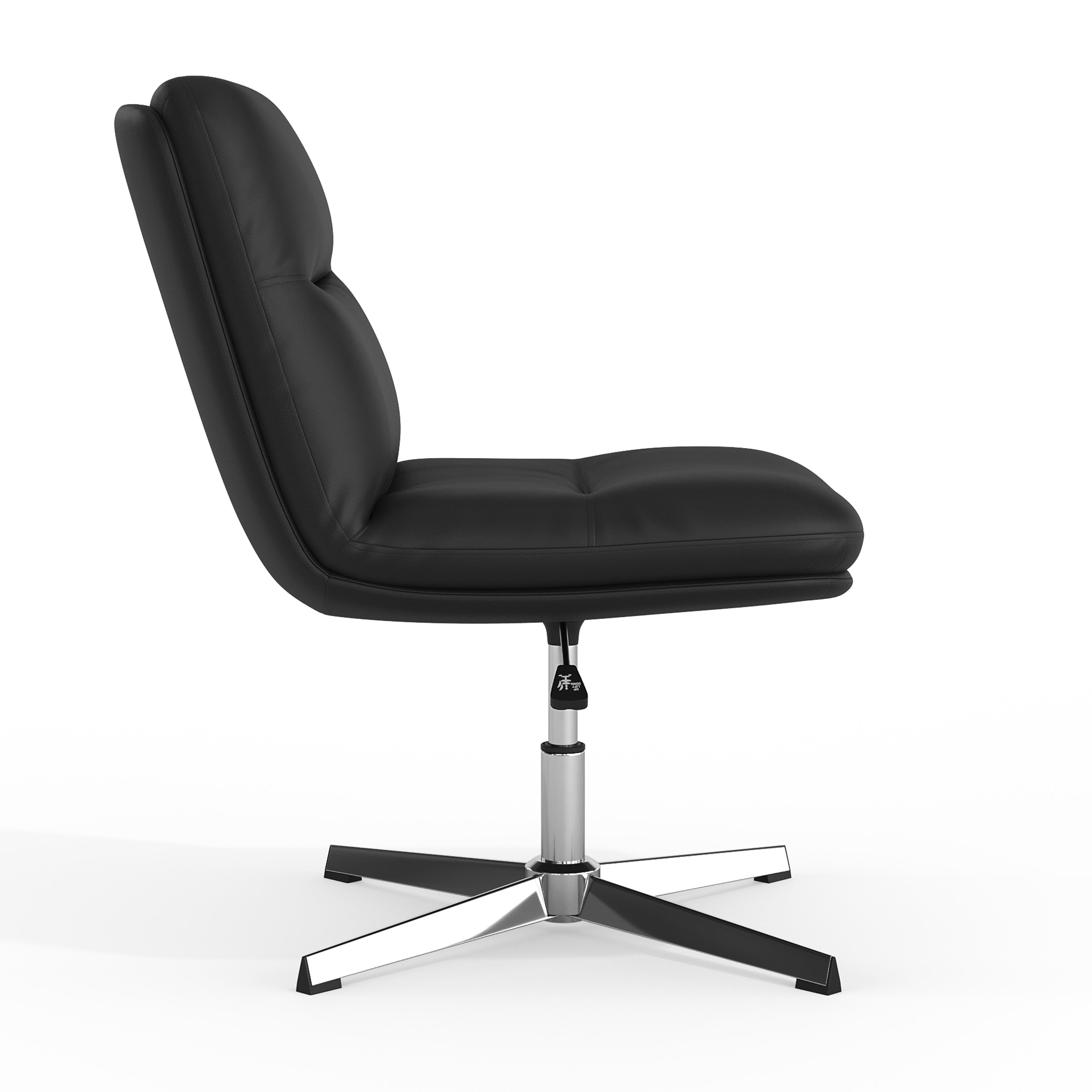 Chloe Commercial Mid-Back Padded Upholstered Armless Stationary Task Office Chair with Adjustable Height, Swivel Function, and Frame