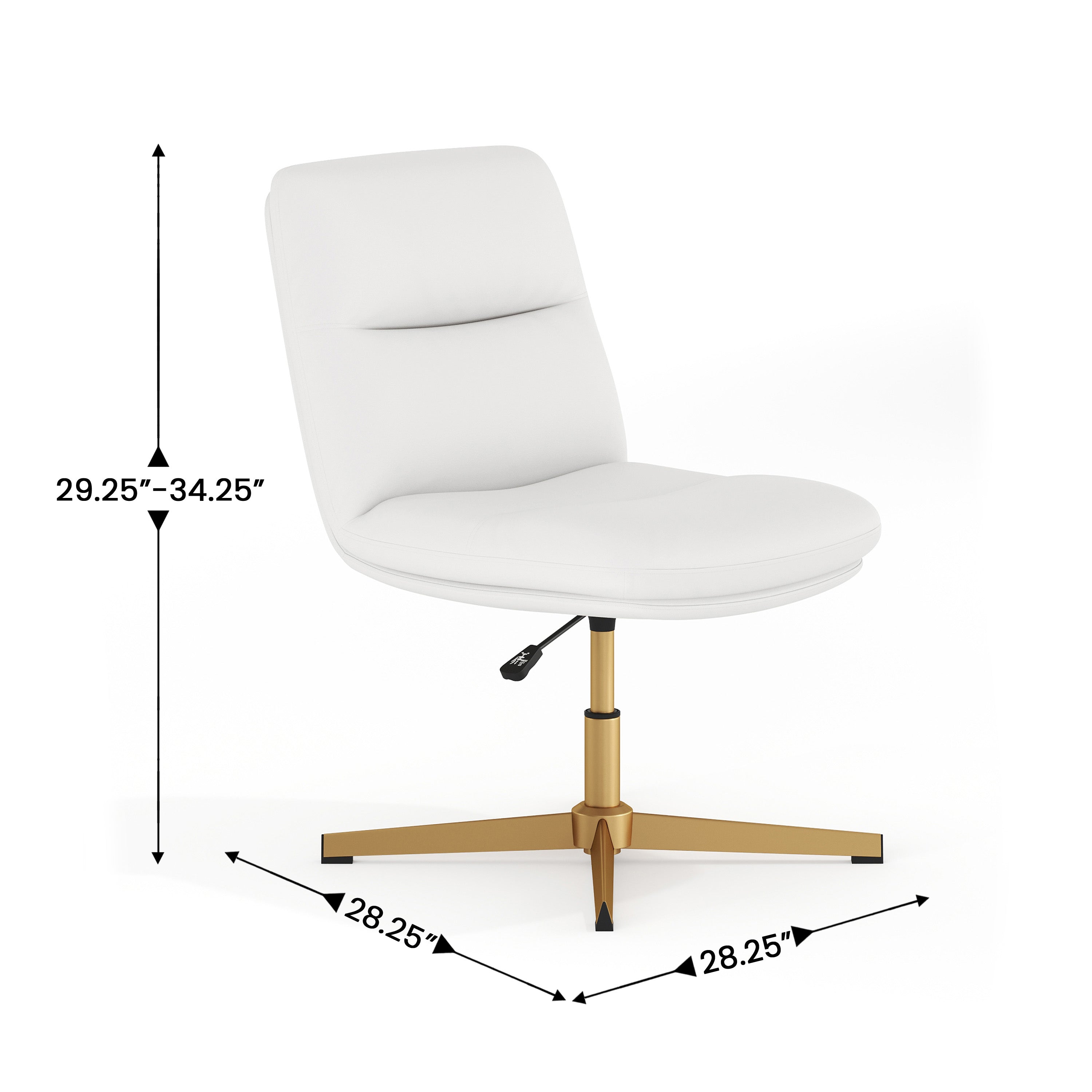 Chloe Commercial Mid-Back Padded Upholstered Armless Stationary Task Office Chair with Adjustable Height, Swivel Function, and Frame