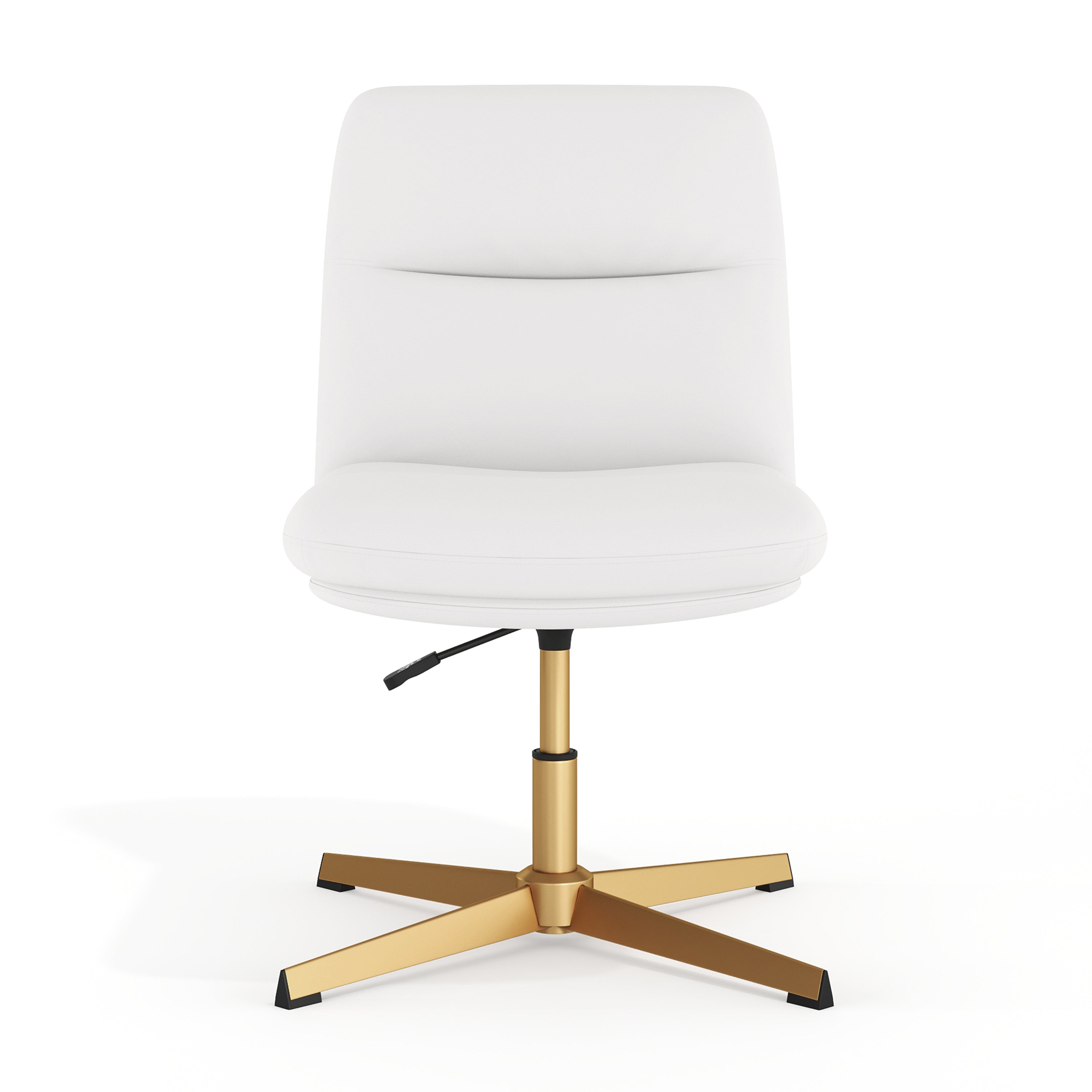 Chloe Commercial Mid-Back Padded Upholstered Armless Stationary Task Office Chair with Adjustable Height, Swivel Function, and Frame