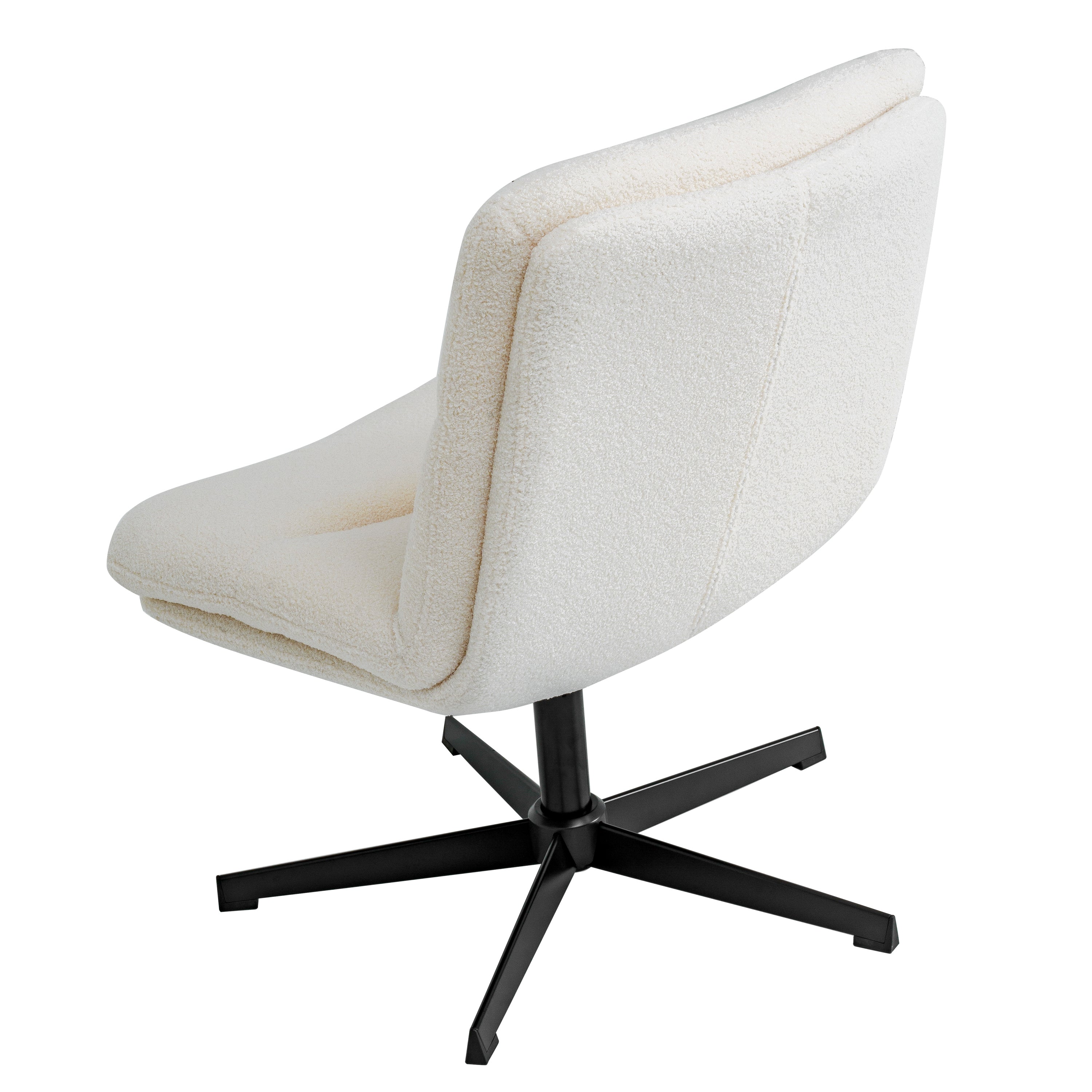 Chloe Commercial Wide Mid-Back Padded Upholstered Armless Stationary Task Office Chair with Adjustable Height, Swivel Function, Frame