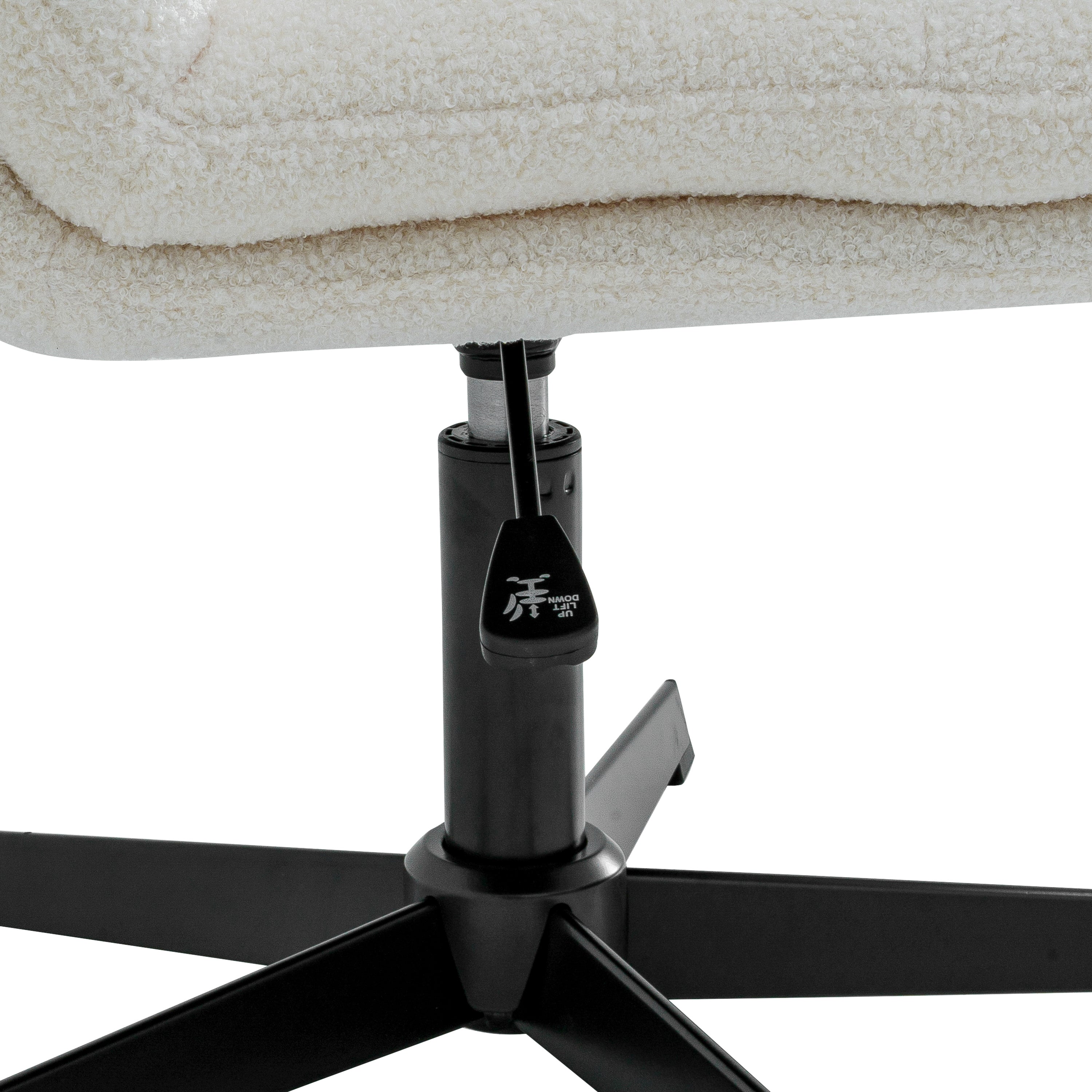 Chloe Commercial Wide Mid-Back Padded Upholstered Armless Stationary Task Office Chair with Adjustable Height, Swivel Function, Frame