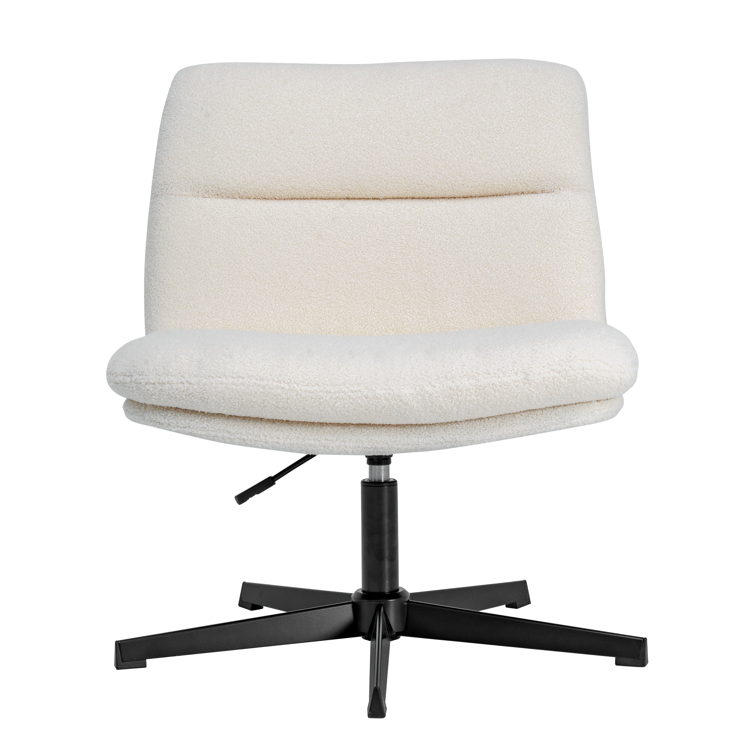Chloe Commercial Wide Mid-Back Padded Upholstered Armless Stationary Task Office Chair with Adjustable Height, Swivel Function, Frame