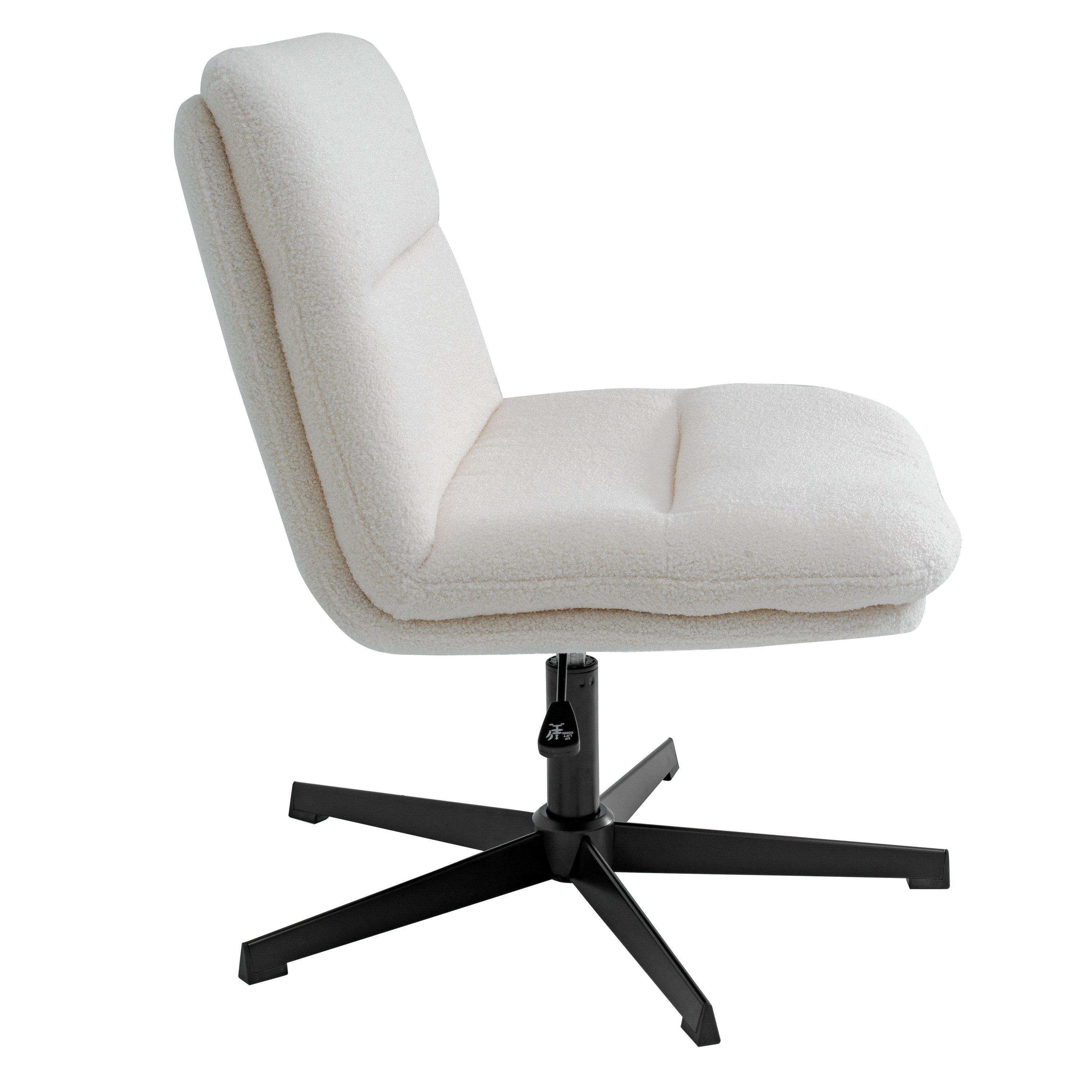 Chloe Commercial Wide Mid-Back Padded Upholstered Armless Stationary Task Office Chair with Adjustable Height, Swivel Function, Frame