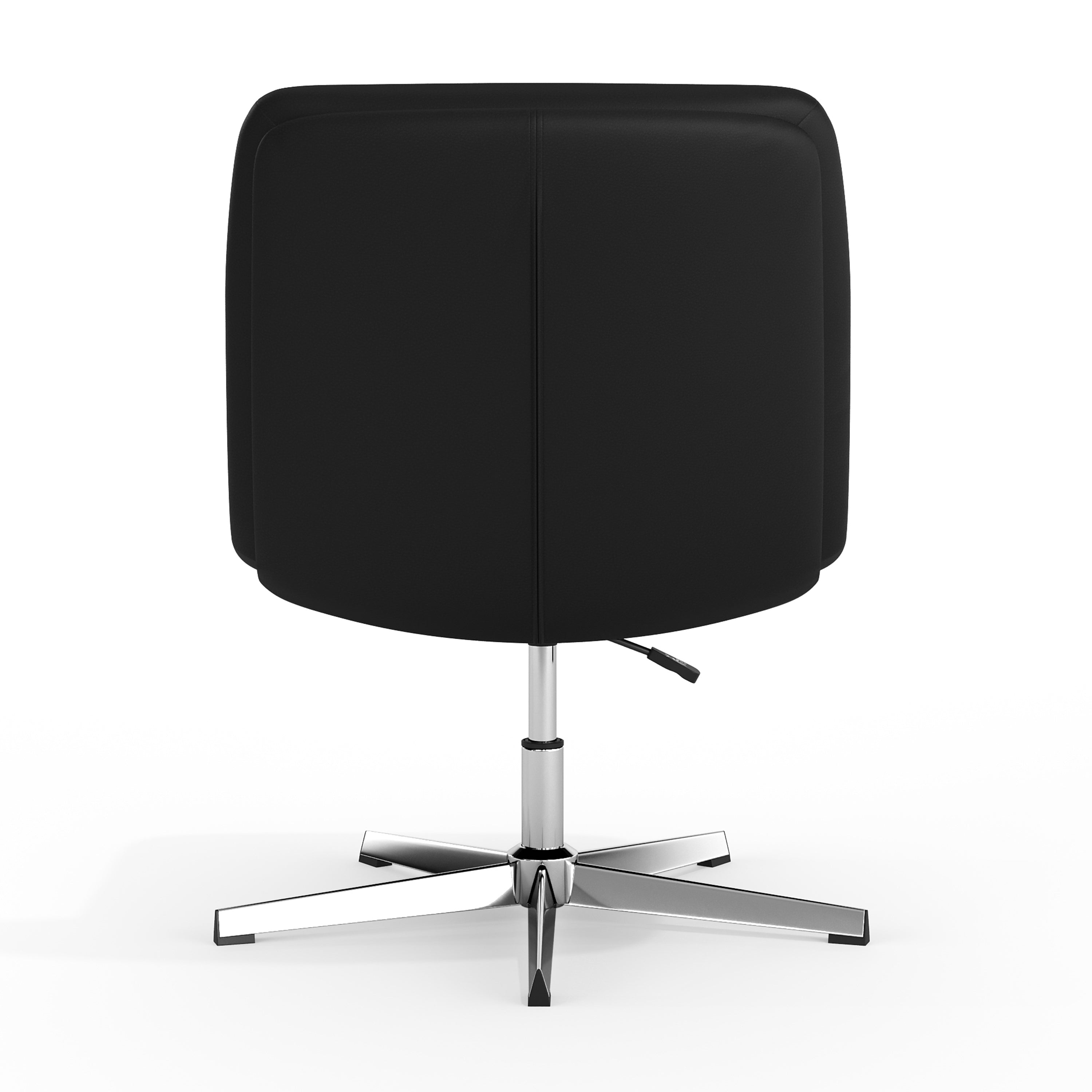 Chloe Commercial Wide Mid-Back Padded Upholstered Armless Stationary Task Office Chair with Adjustable Height, Swivel Function, Frame