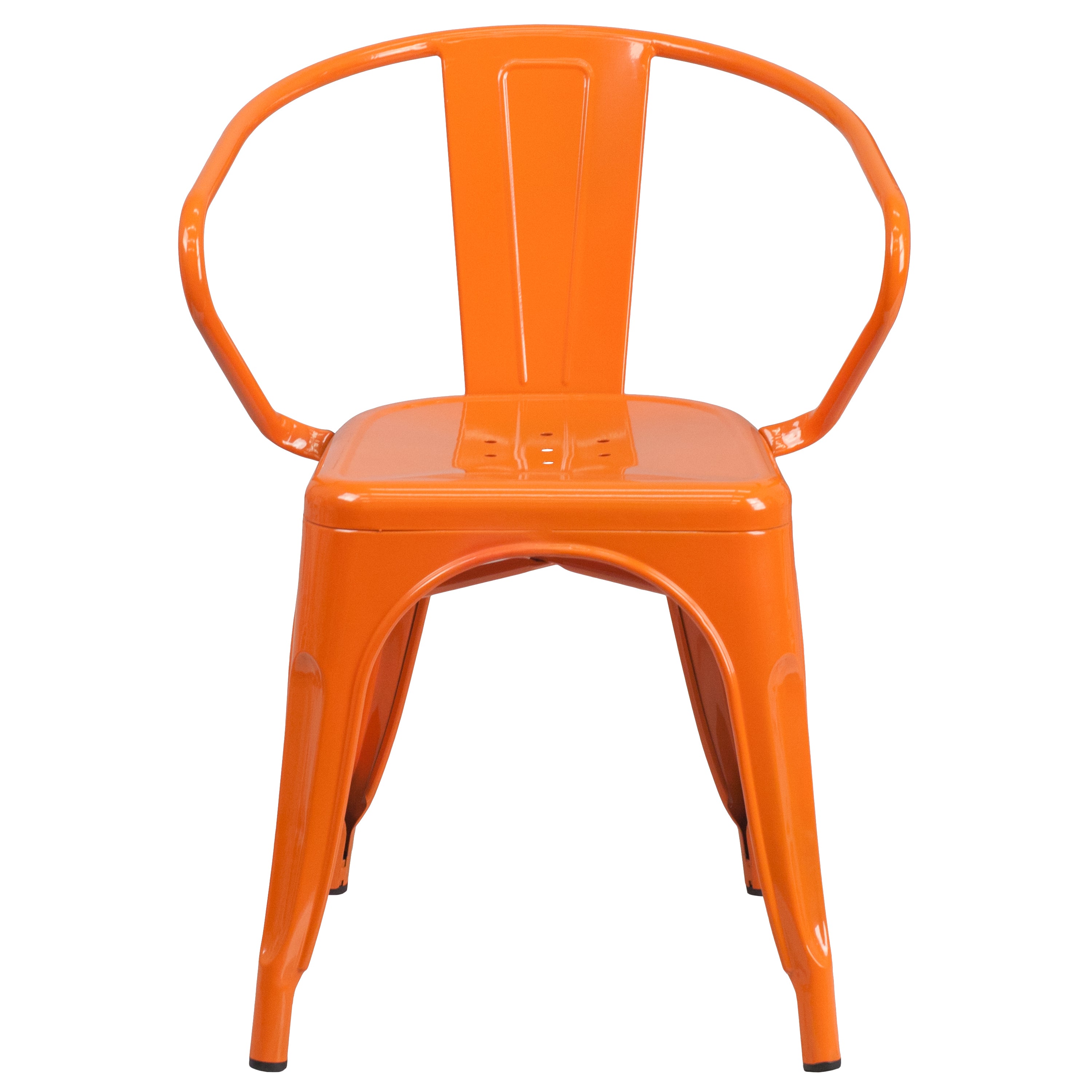 Commercial Grade Metal Indoor-Outdoor Chair with Arms-Indoor/Outdoor Chairs-Flash Furniture-Wall2Wall Furnishings