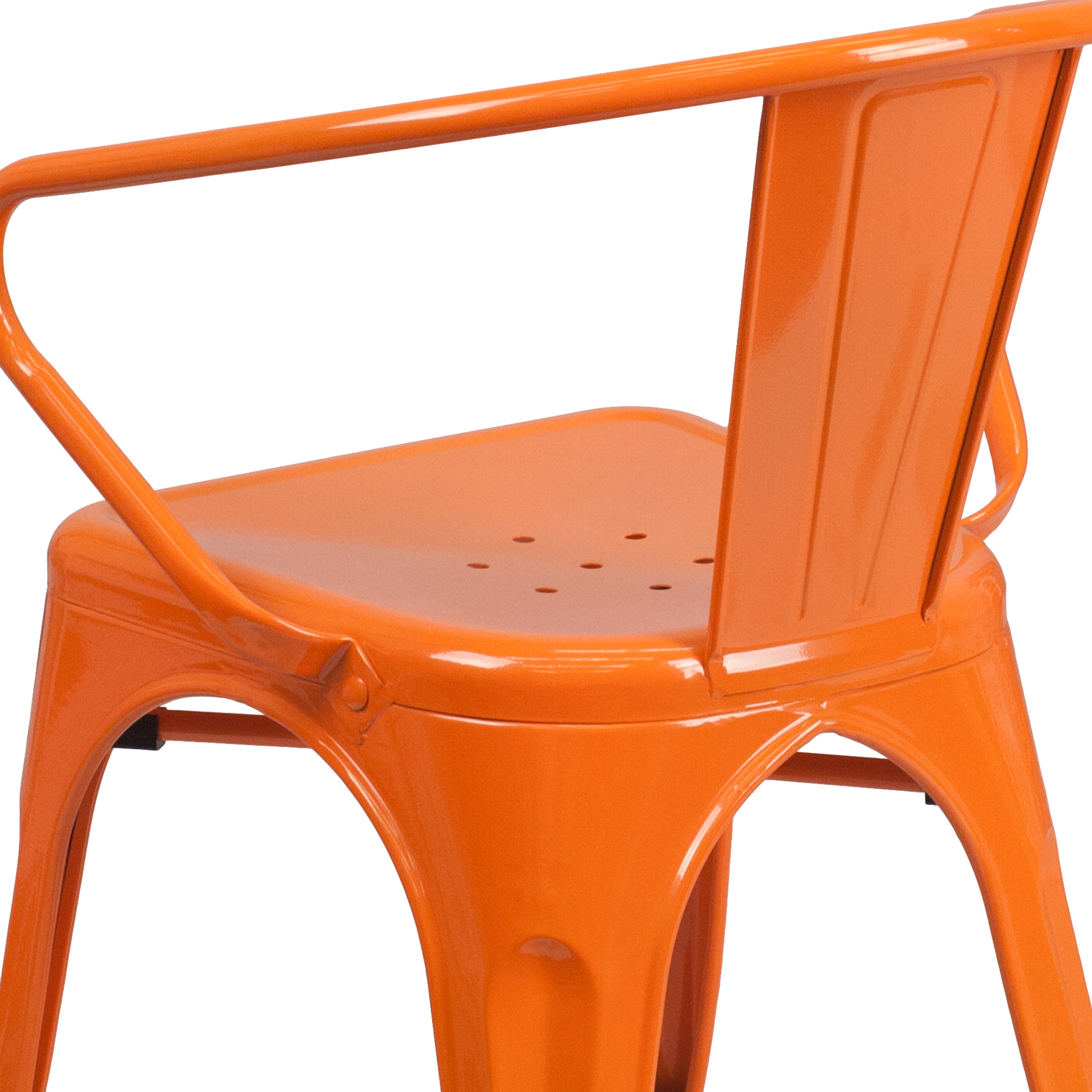 Commercial Grade Metal Indoor-Outdoor Chair with Arms-Indoor/Outdoor Chairs-Flash Furniture-Wall2Wall Furnishings