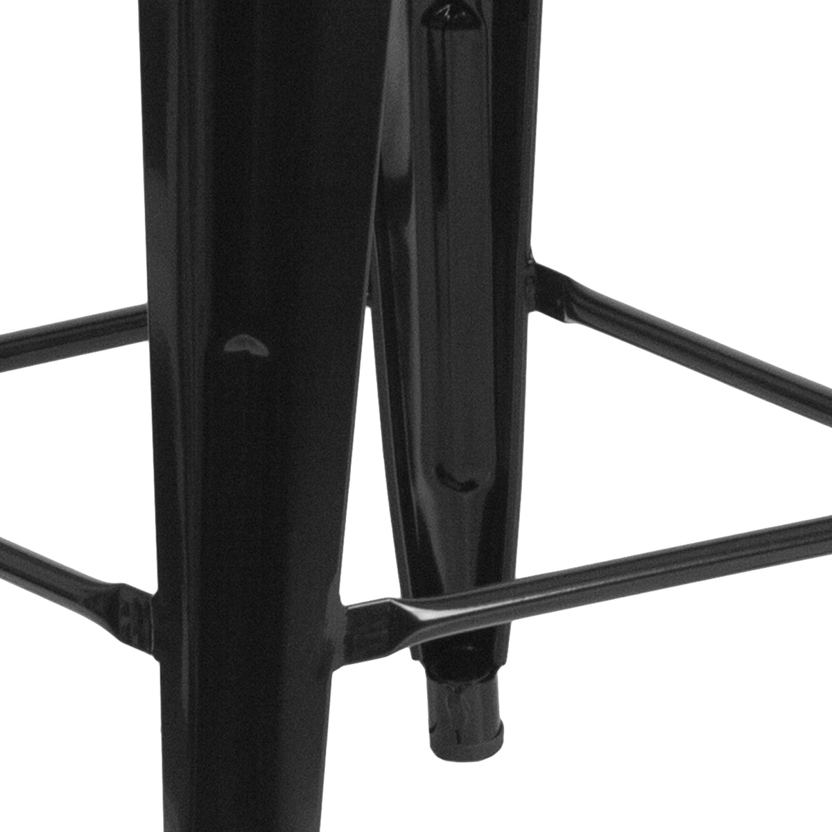 24" High Backless Metal Counter Height Stool with Square Wood Seat