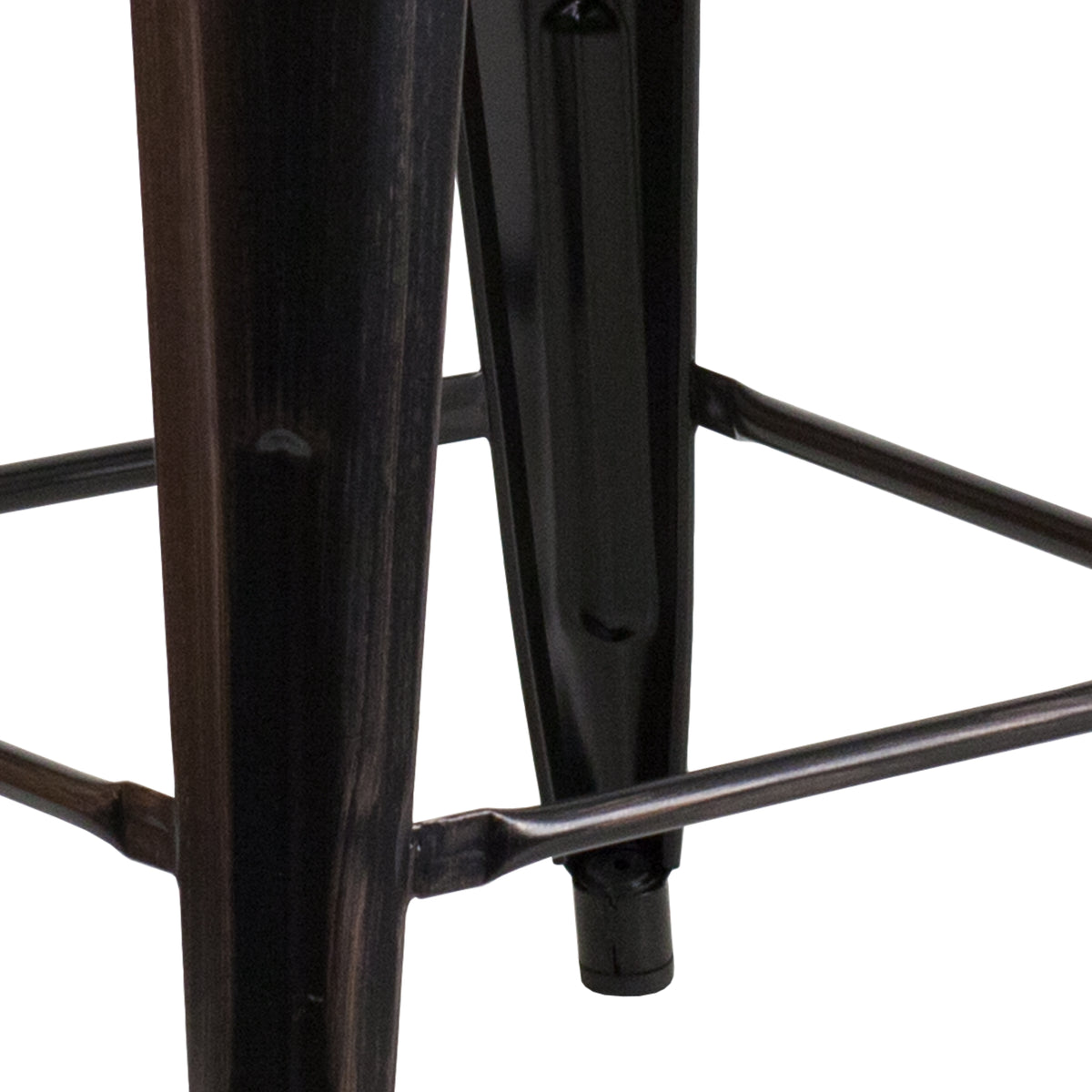 24" High Backless Metal Counter Height Stool with Square Wood Seat