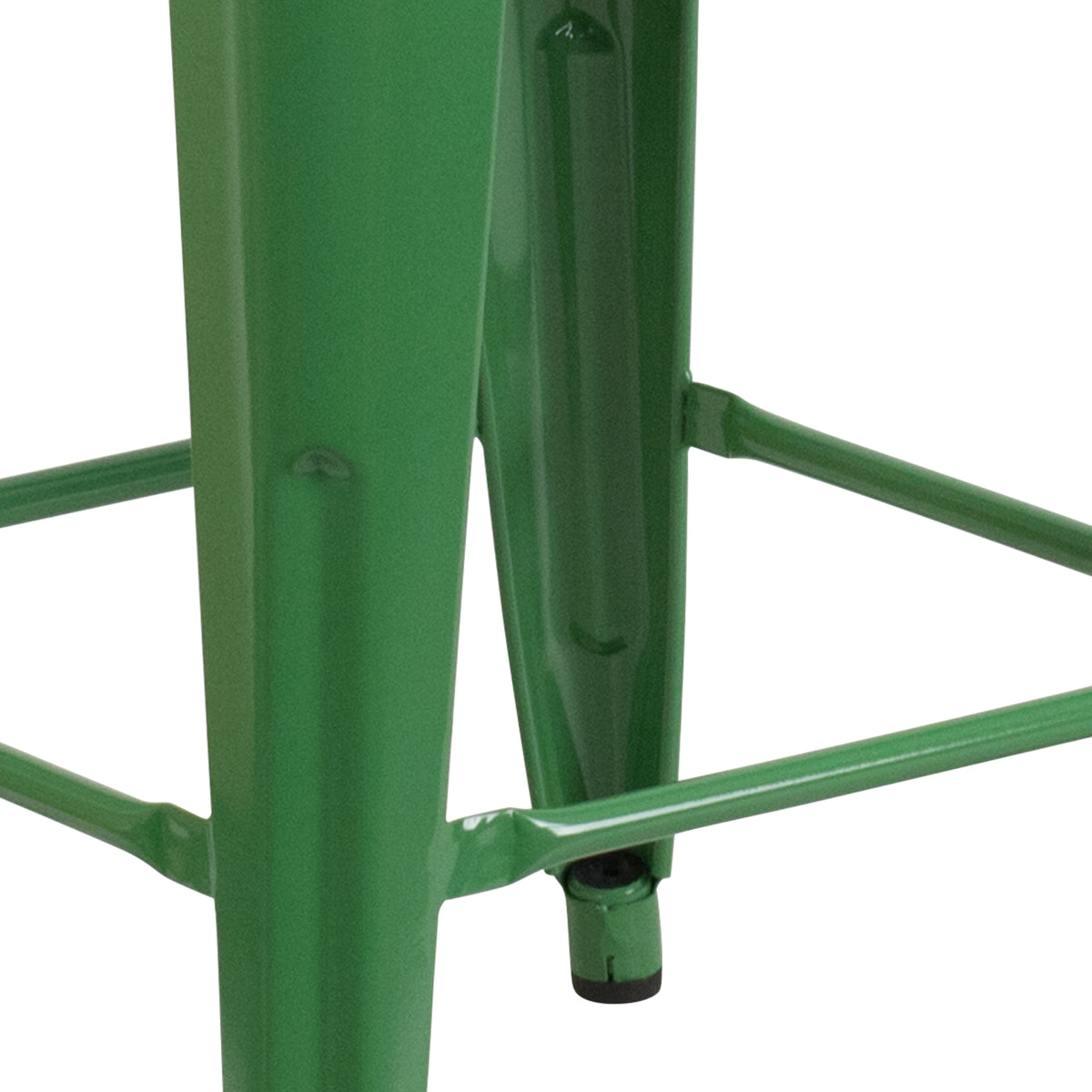 24" High Backless Metal Counter Height Stool with Square Wood Seat