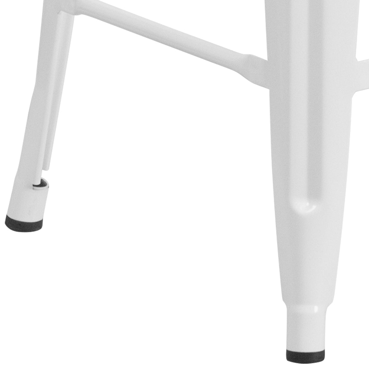 24" High Backless Metal Counter Height Stool with Square Wood Seat