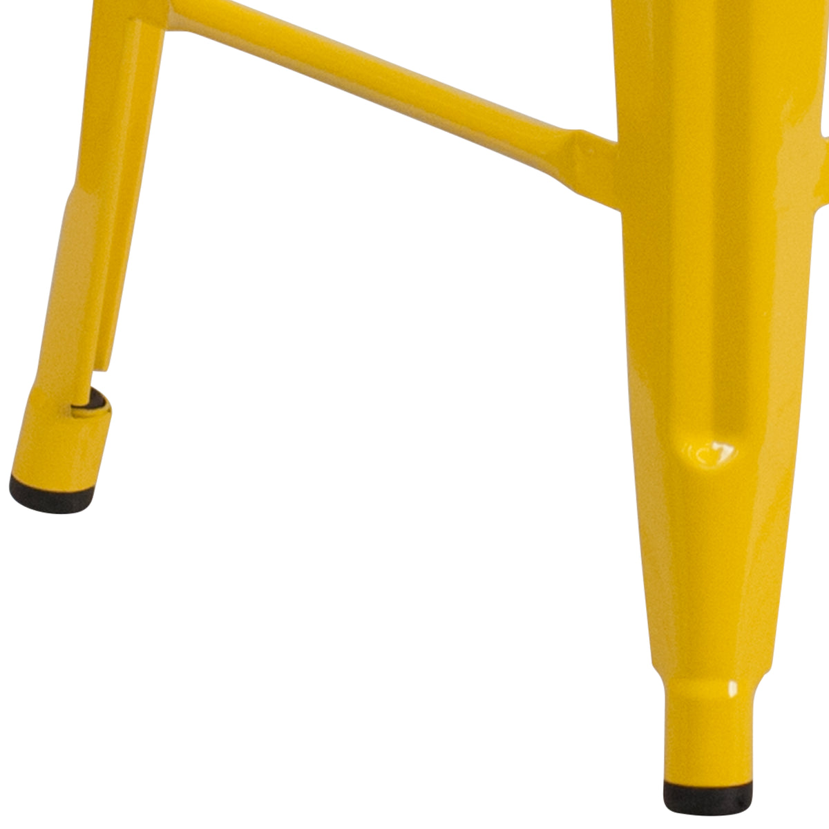 24" High Backless Metal Counter Height Stool with Square Wood Seat