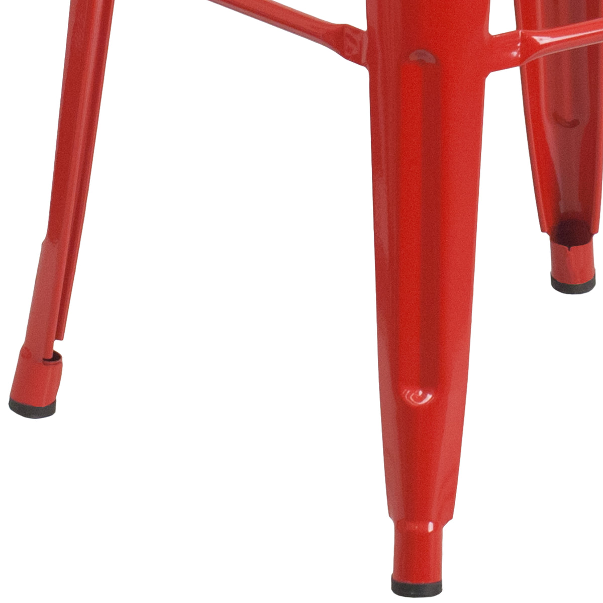 30" High Backless Metal Barstool with Square Wood Seat