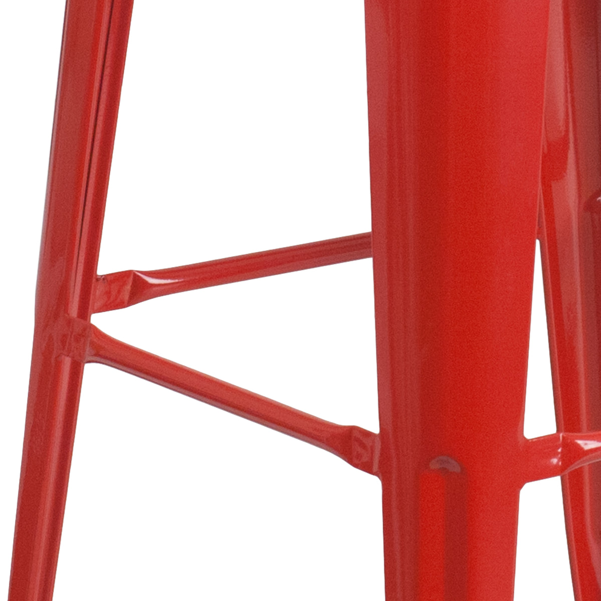 30" High Backless Metal Barstool with Square Wood Seat