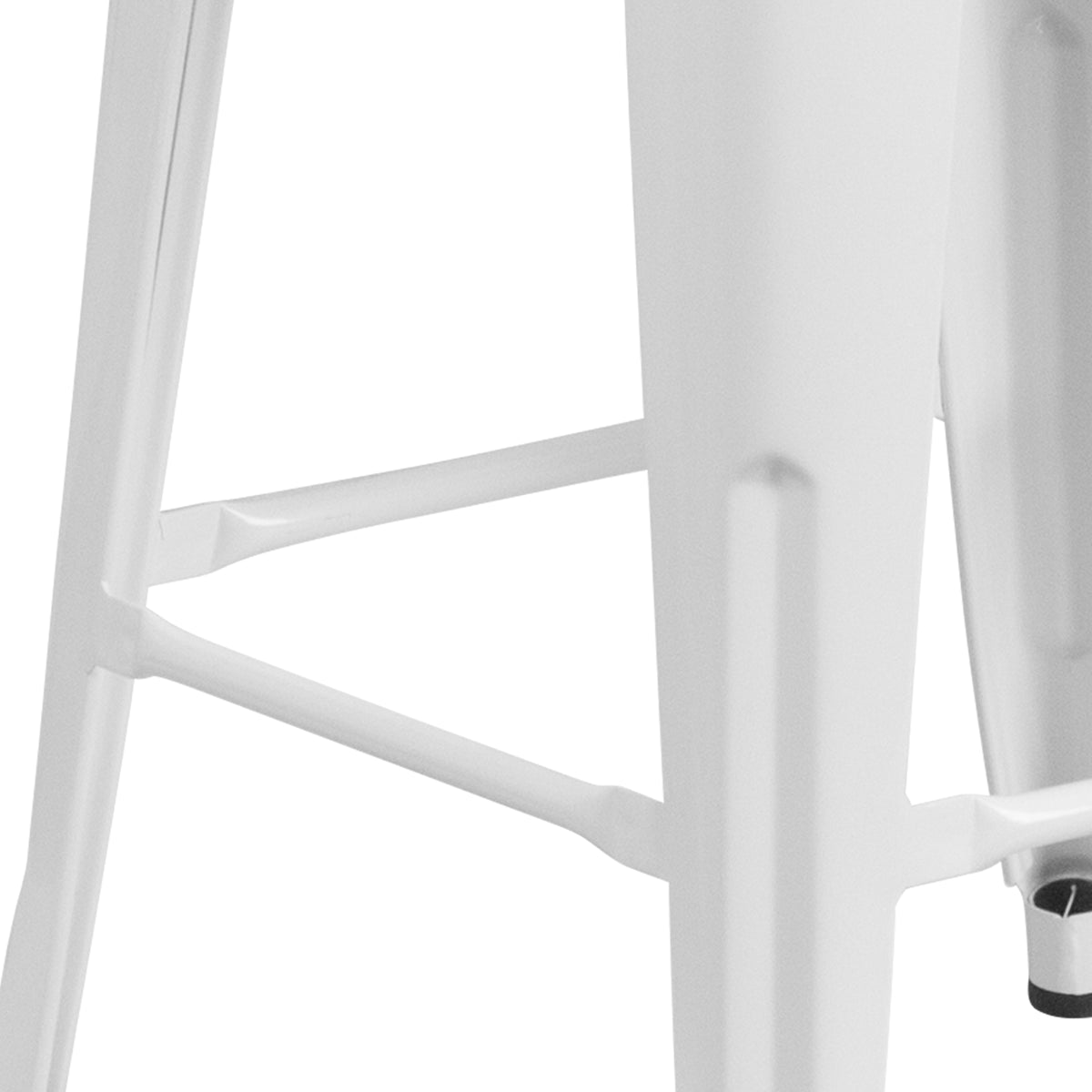 30" High Backless Metal Barstool with Square Wood Seat