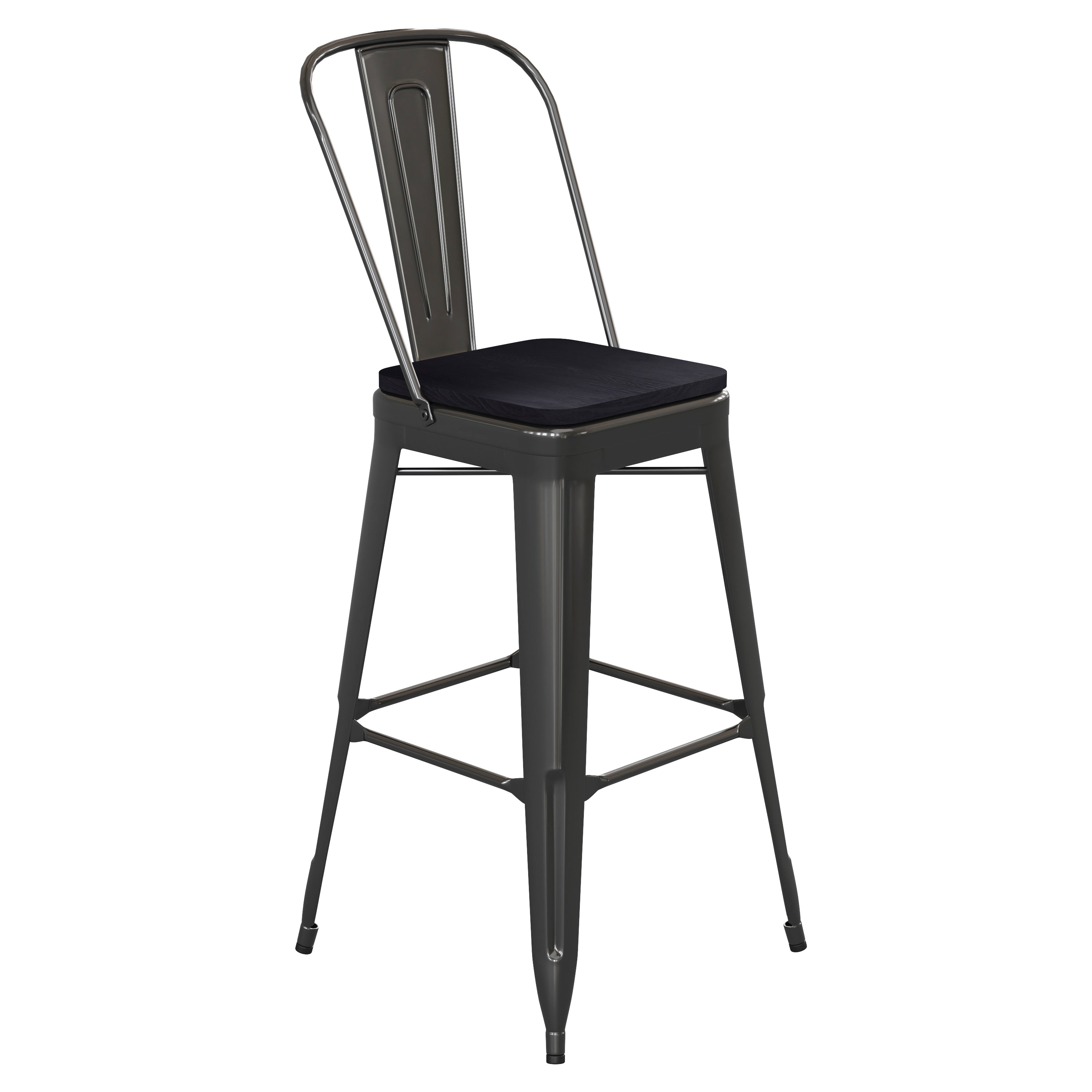 Kai Commercial Grade 30" High Metal Indoor-Outdoor Counter Height Stool with Removable Back and All-Weather Poly Resin Seat-Metal Colorful Restaurant Barstool-Flash Furniture-Wall2Wall Furnishings