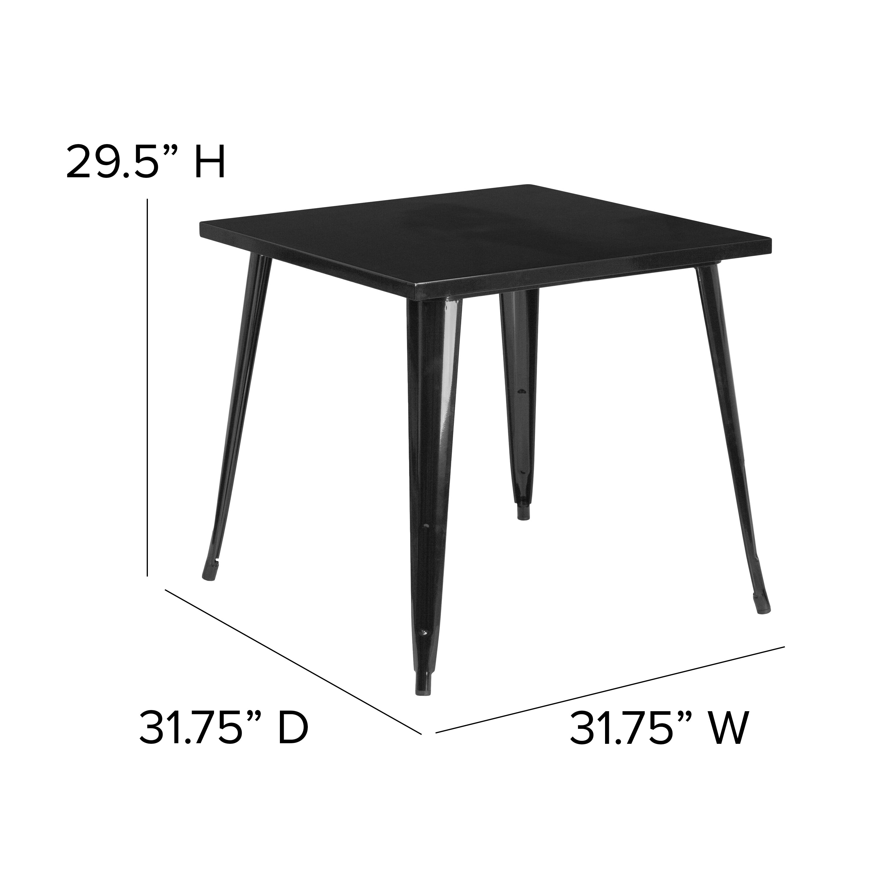 Commercial Grade 31.75" Square Metal Indoor-Outdoor Table-Indoor/Outdoor Tables-Flash Furniture-Wall2Wall Furnishings