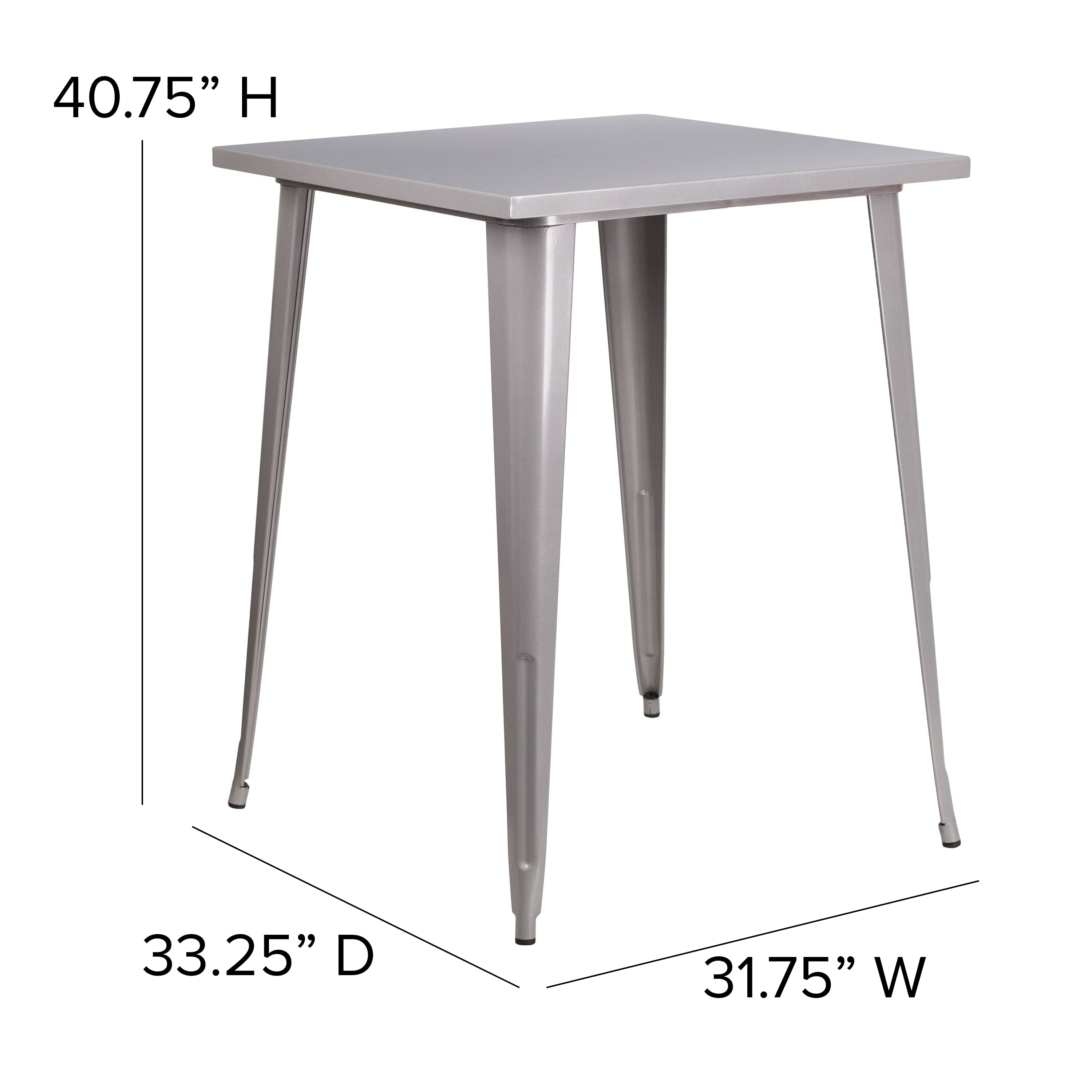 Commercial Grade 31.5" Square Metal Indoor-Outdoor Bar Height Table-Indoor/Outdoor Bar Tables-Flash Furniture-Wall2Wall Furnishings