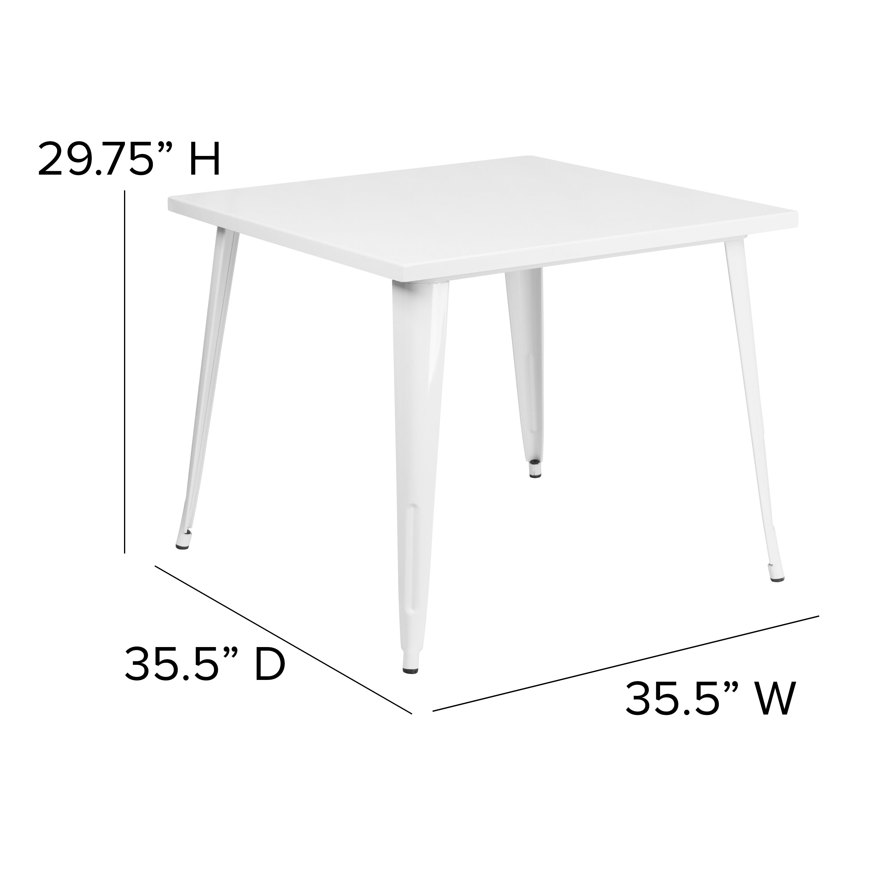 Commercial Grade 35.5" Square Metal Indoor-Outdoor Table-Indoor/Outdoor Tables-Flash Furniture-Wall2Wall Furnishings