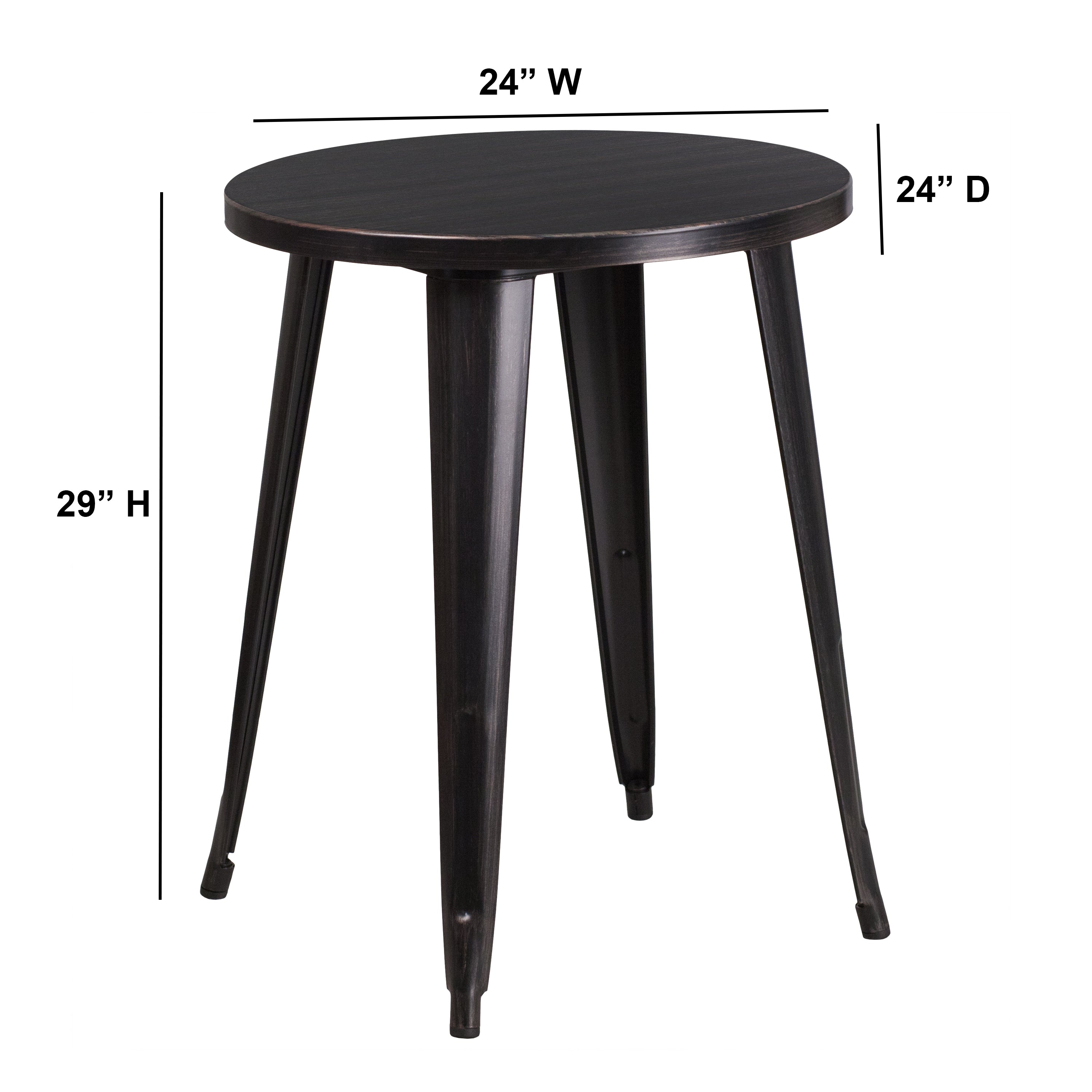 Commercial Grade 24" Round Metal Indoor-Outdoor Table-Indoor/Outdoor Tables-Flash Furniture-Wall2Wall Furnishings