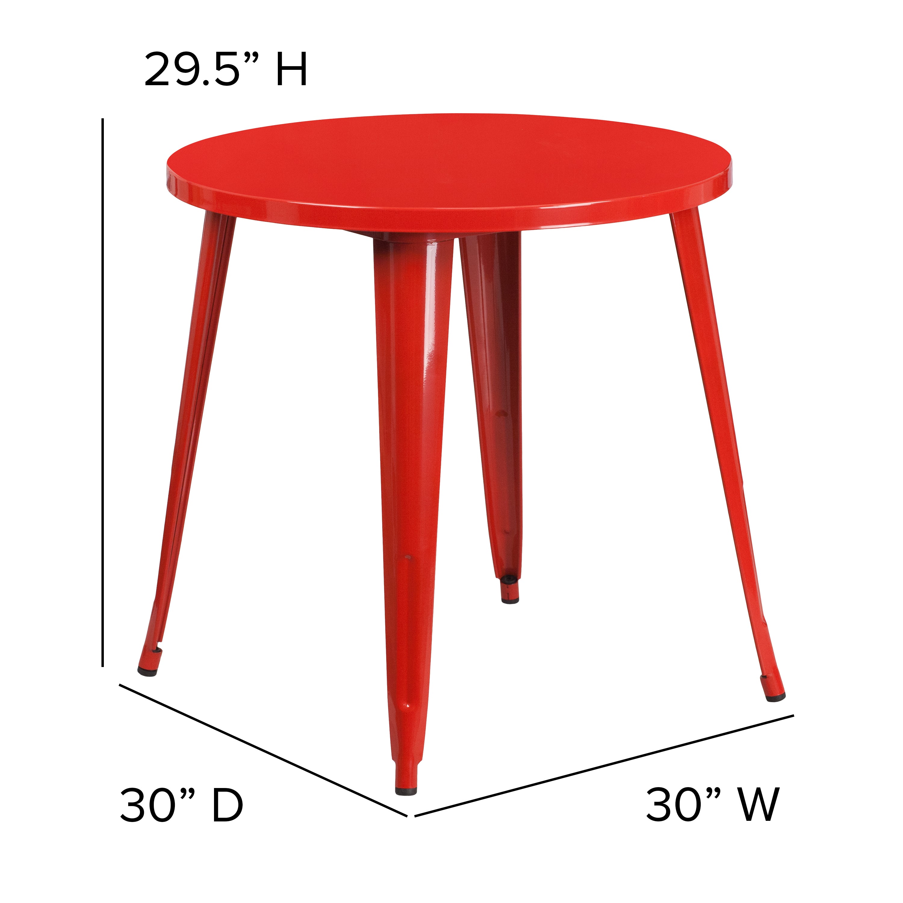 Commercial Grade 30" Round Metal Indoor-Outdoor Table-Indoor/Outdoor Tables-Flash Furniture-Wall2Wall Furnishings