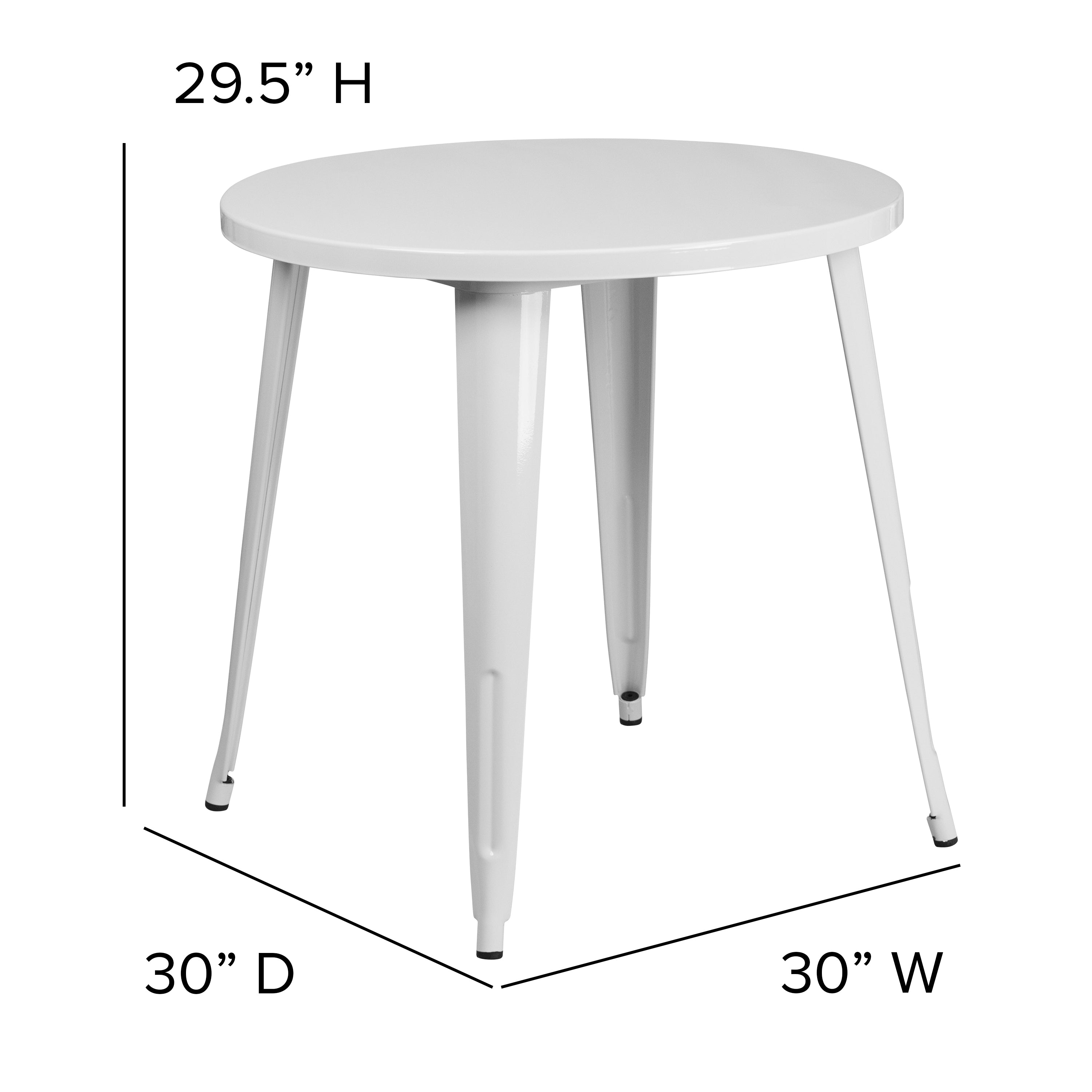 Commercial Grade 30" Round Metal Indoor-Outdoor Table-Indoor/Outdoor Tables-Flash Furniture-Wall2Wall Furnishings