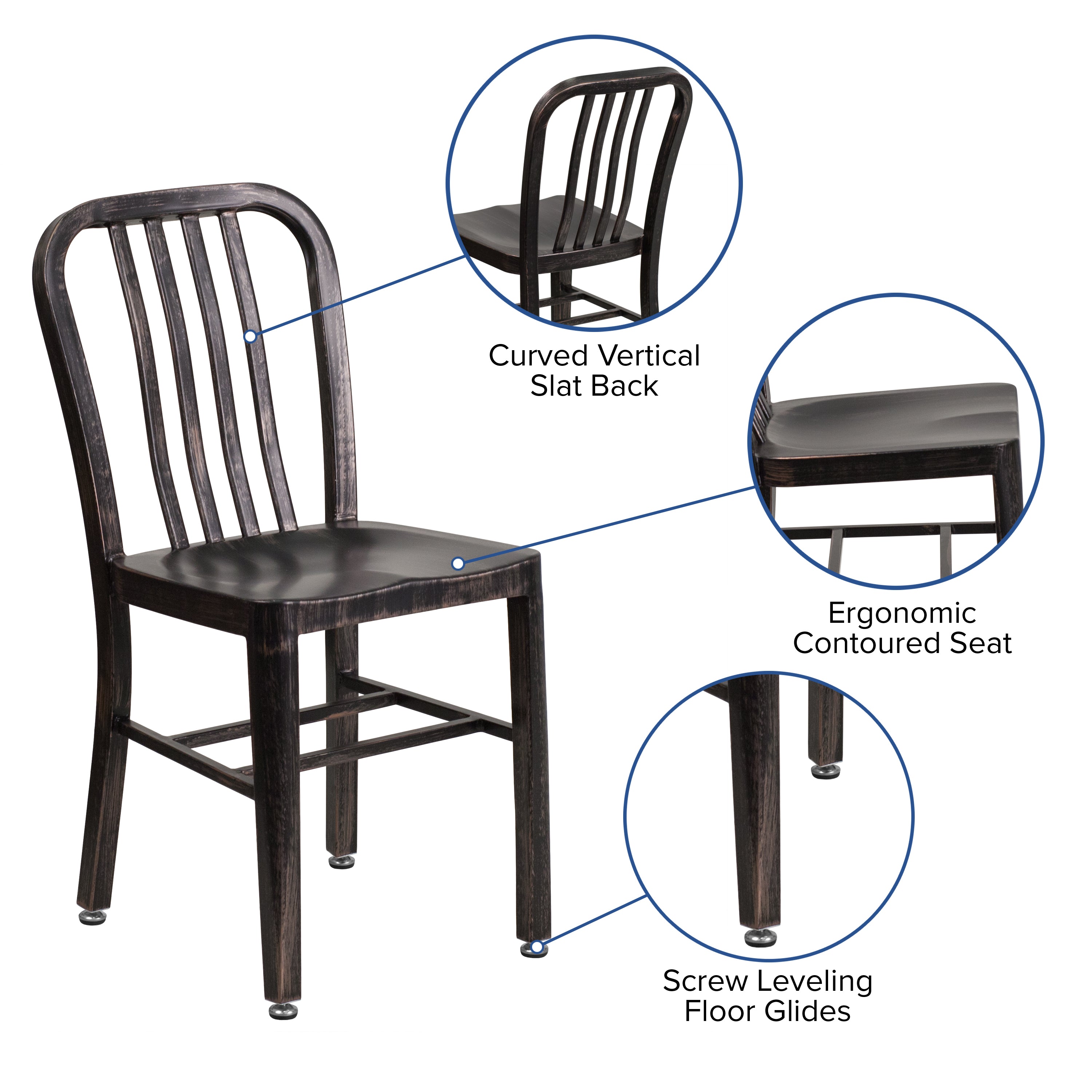 Commercial Grade Metal Indoor-Outdoor Chair-Indoor/Outdoor Chairs-Flash Furniture-Wall2Wall Furnishings