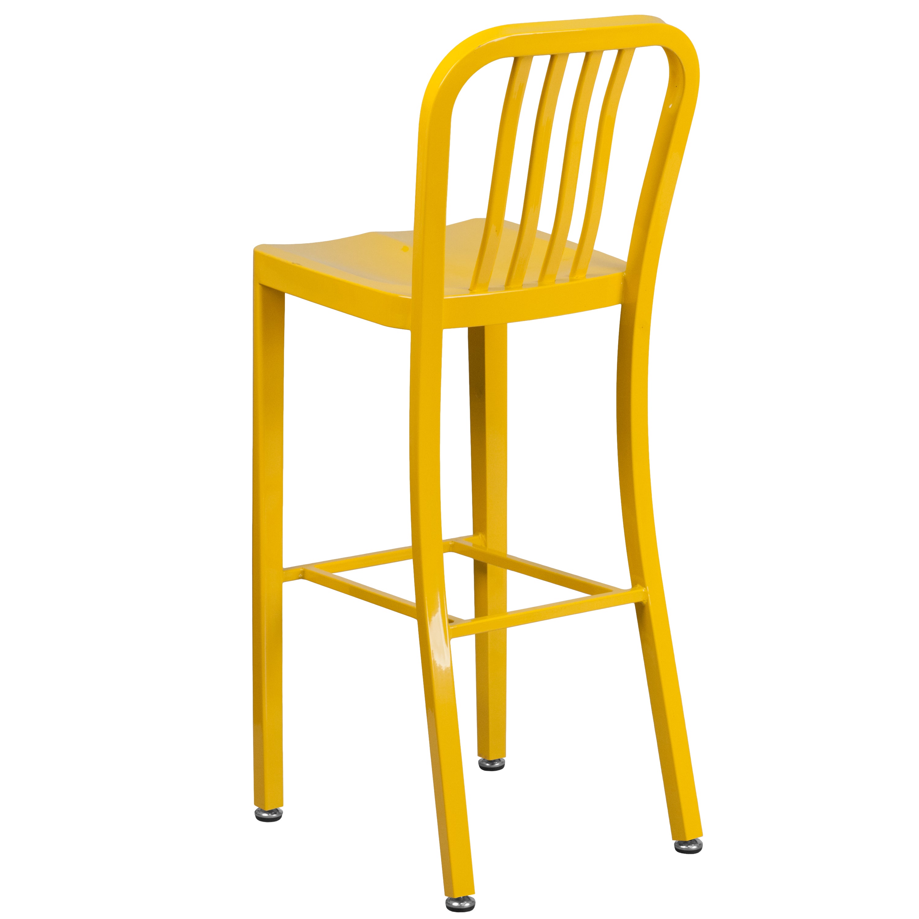 Commercial Grade 30" High Metal Indoor-Outdoor Barstool with Vertical Slat Back-Bar Stool-Flash Furniture-Wall2Wall Furnishings