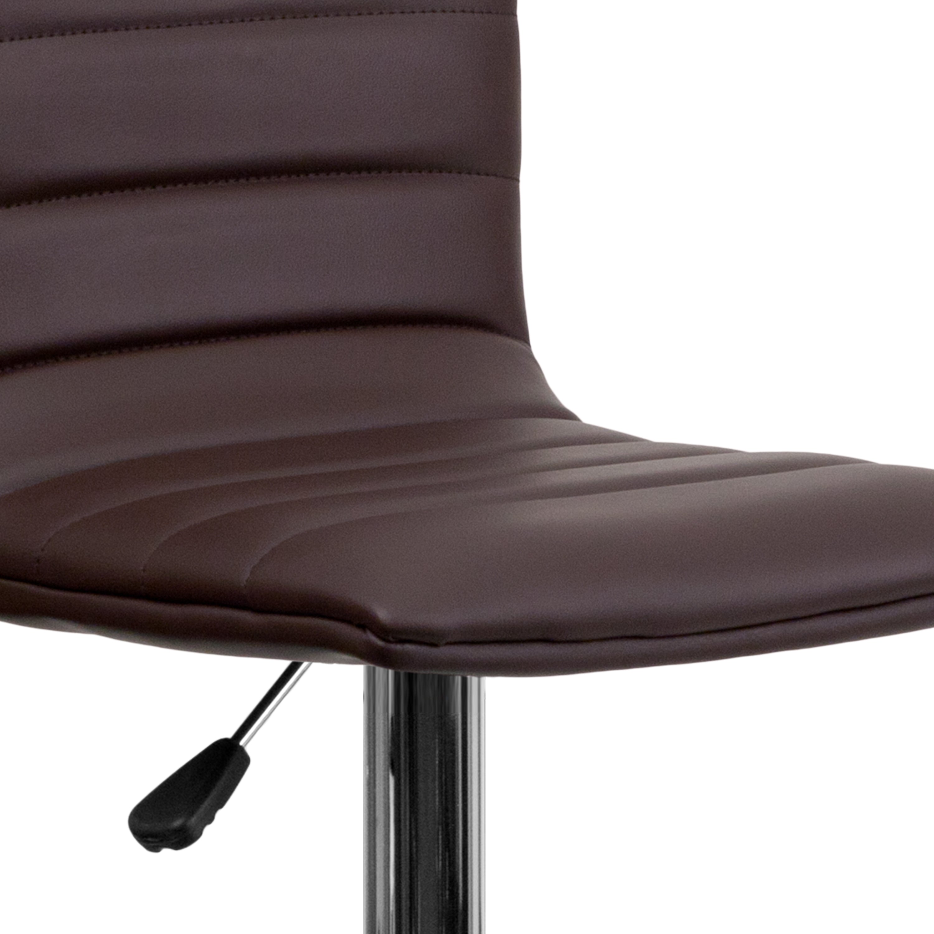 Modern Vinyl Adjustable Height Barstool with Back, Swivel Stool with Pedestal Base and Footrest