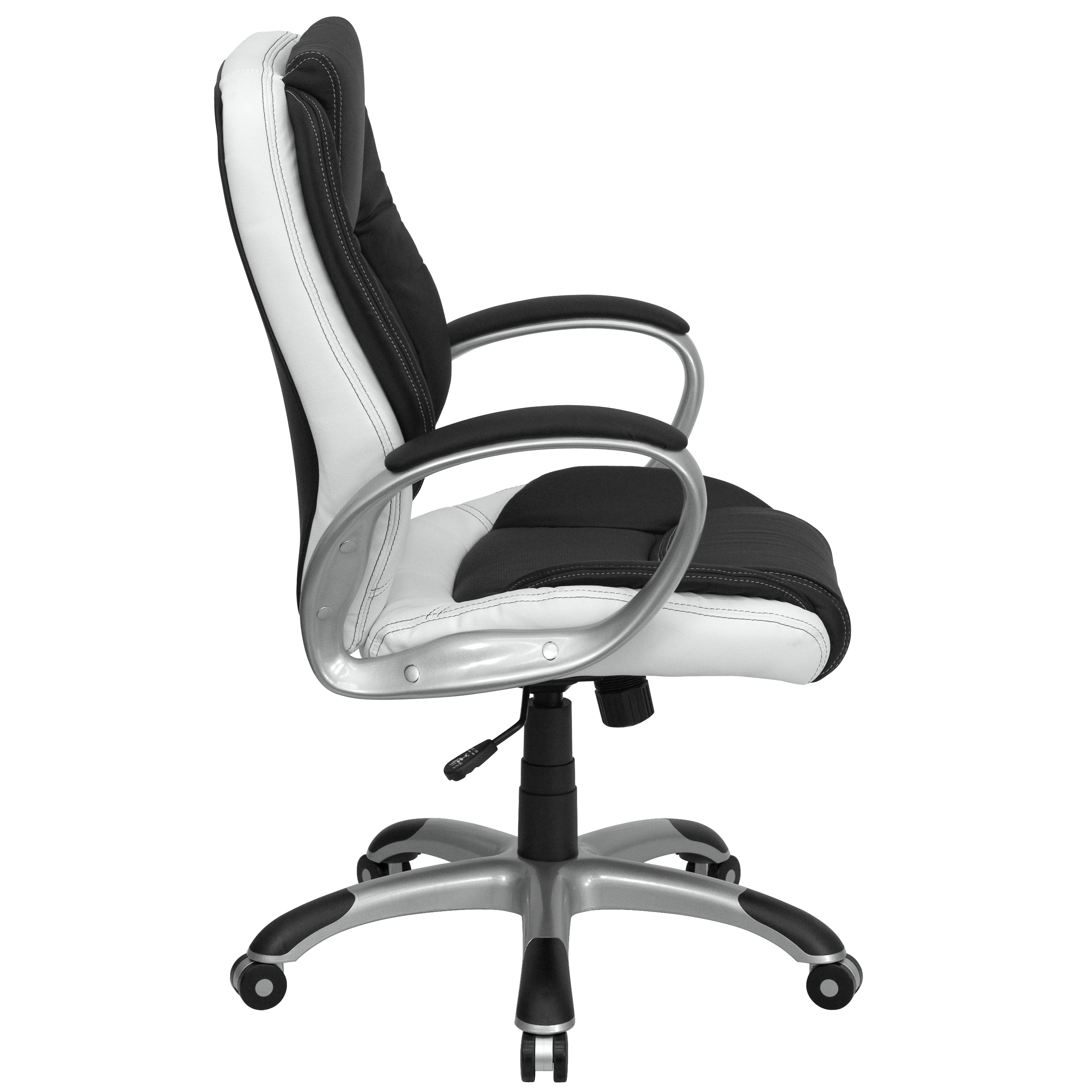 Mid-Back Two-Tone LeatherSoft Executive Swivel Office Chair with Arms-Office Chair-Flash Furniture-Wall2Wall Furnishings