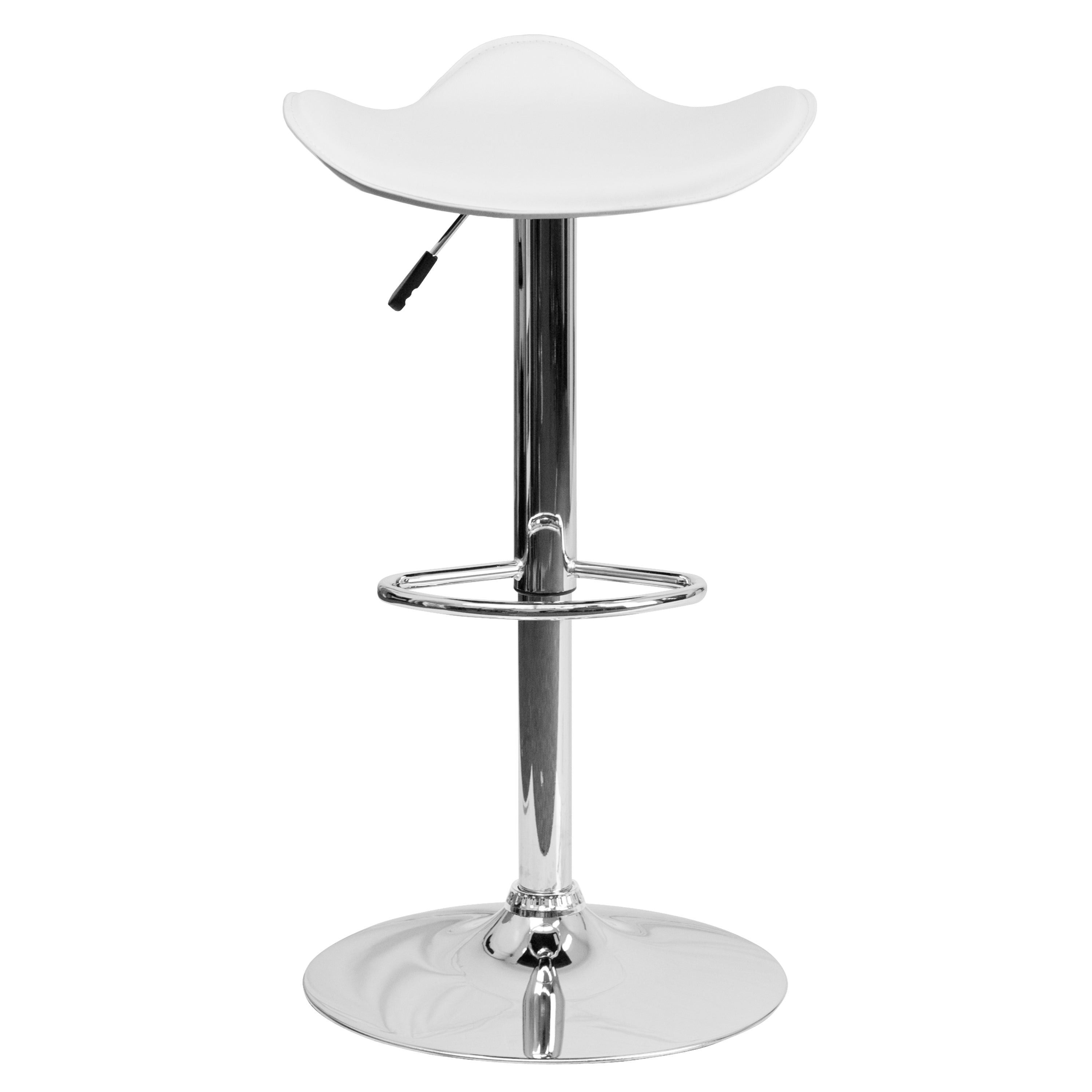 Contemporary Vinyl Adjustable Height Barstool with Wavy Seat and Chrome Base-Bar Stool-Flash Furniture-Wall2Wall Furnishings