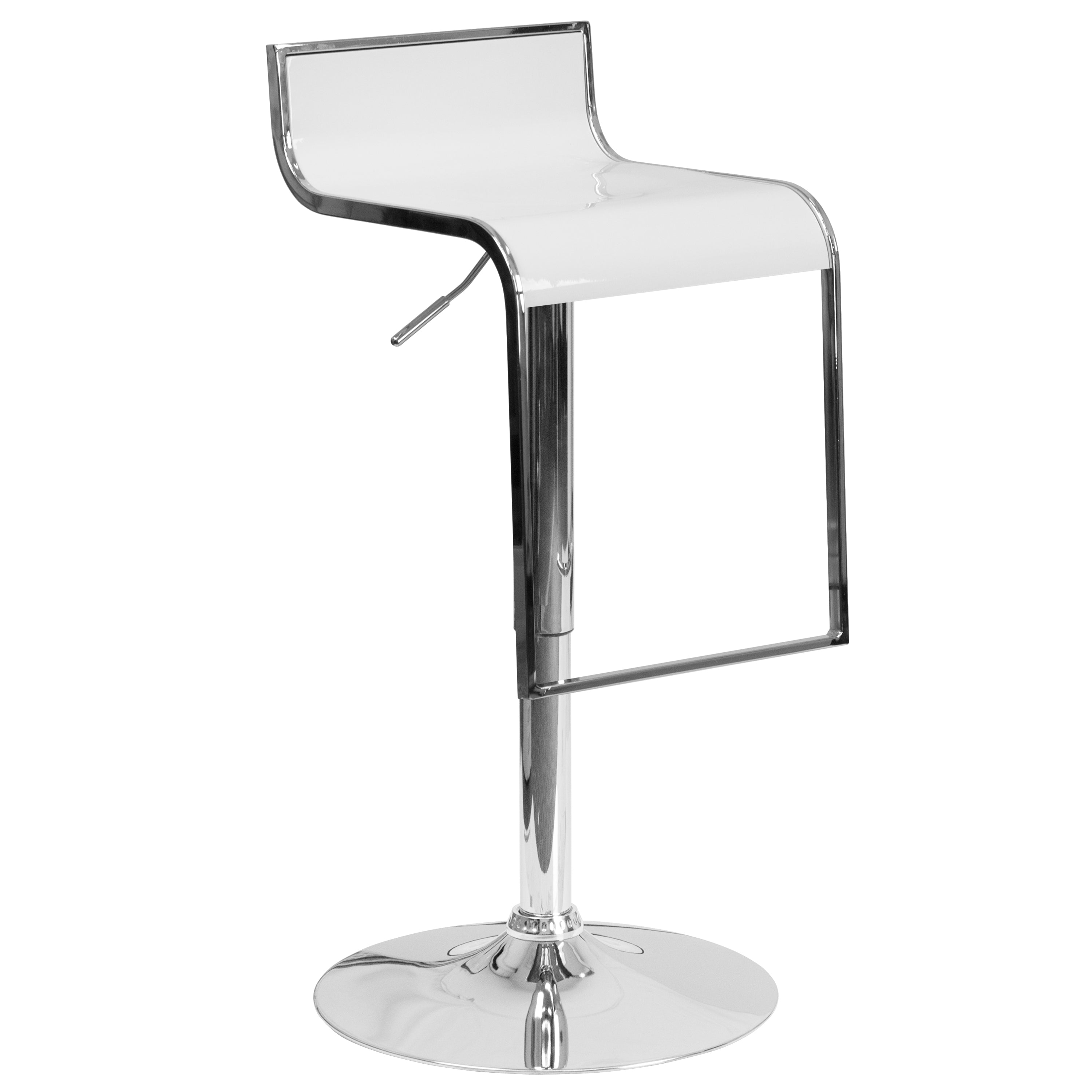 Contemporary Plastic Adjustable Height Barstool with Chrome Drop Frame-Bar Stool-Flash Furniture-Wall2Wall Furnishings