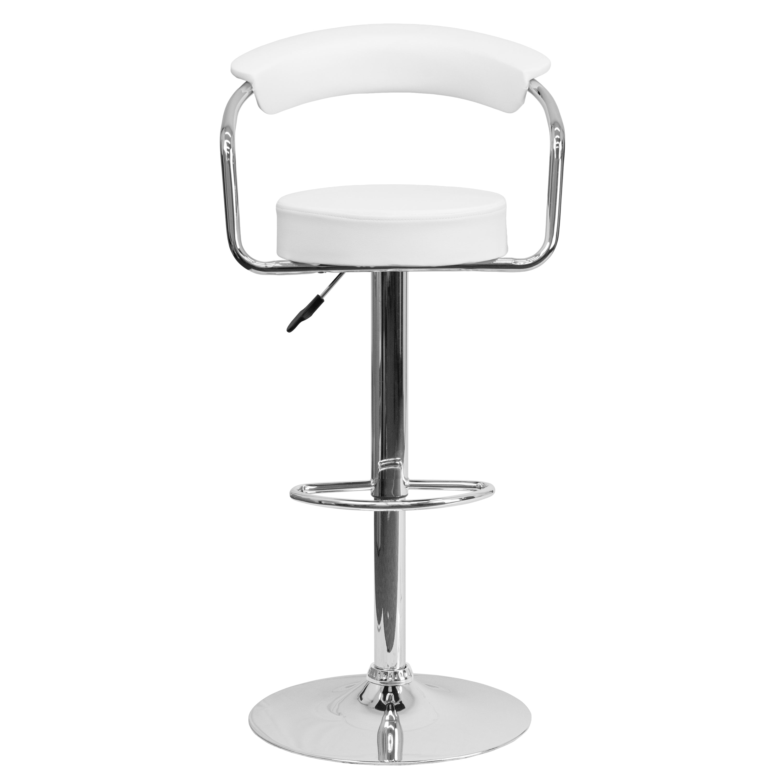 Contemporary Vinyl Adjustable Height Barstool with Arms and Chrome Base-Bar Stool-Flash Furniture-Wall2Wall Furnishings
