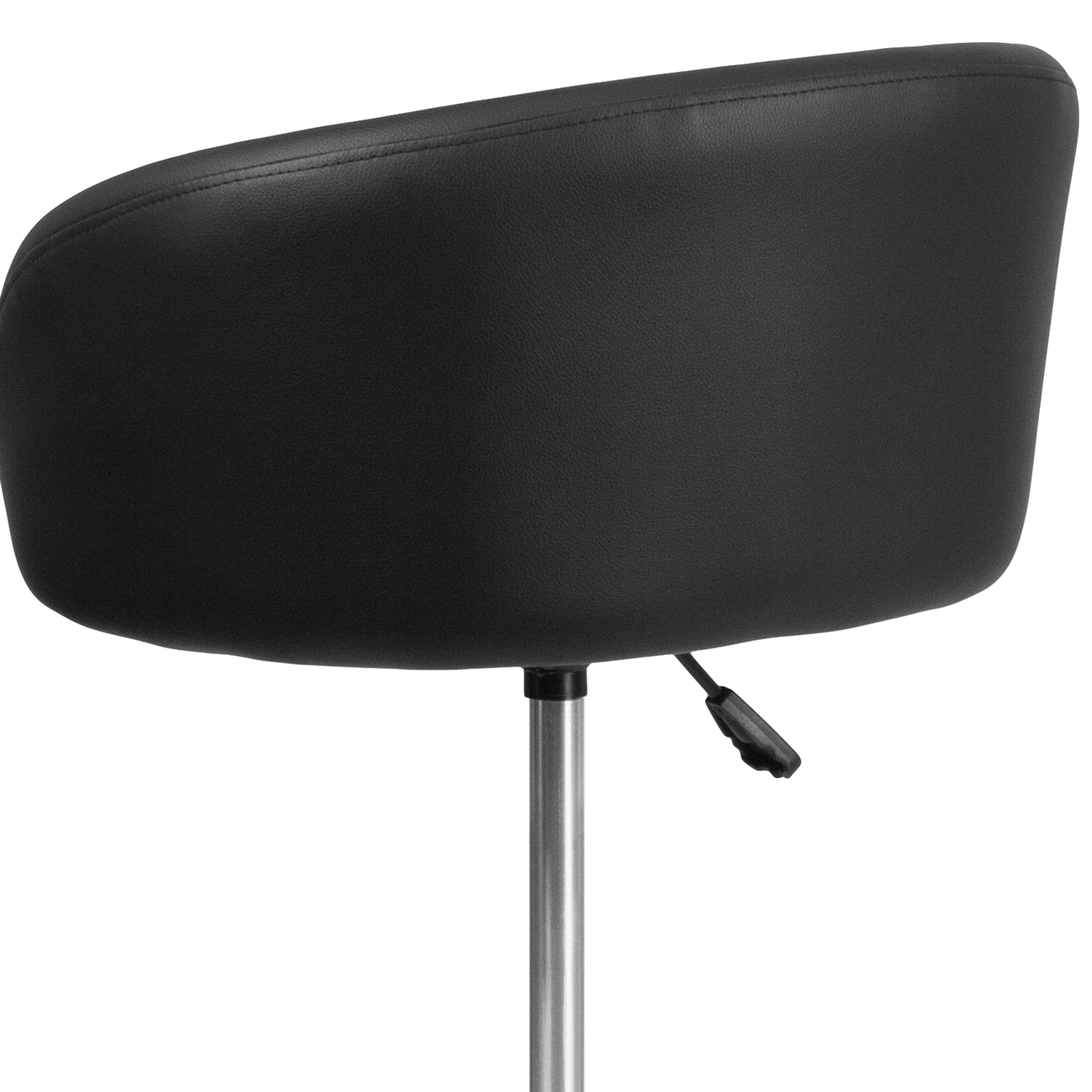 Contemporary Adjustable Height Barstool with Barrel Back and Chrome Base