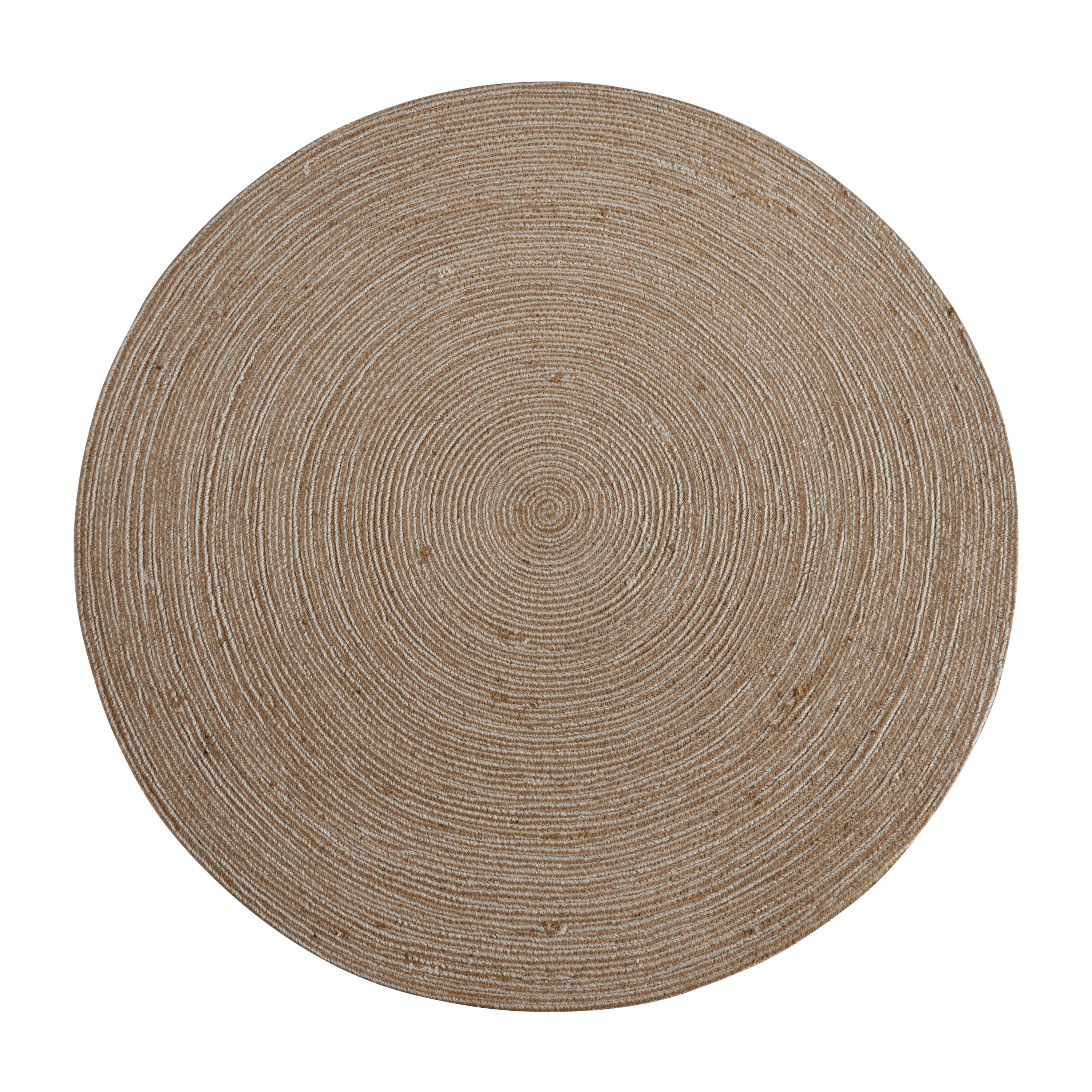 4 Foot Round Braided Design Jute and Polyester Blend Indoor Area Rug-Area Rug-Flash Furniture-Wall2Wall Furnishings