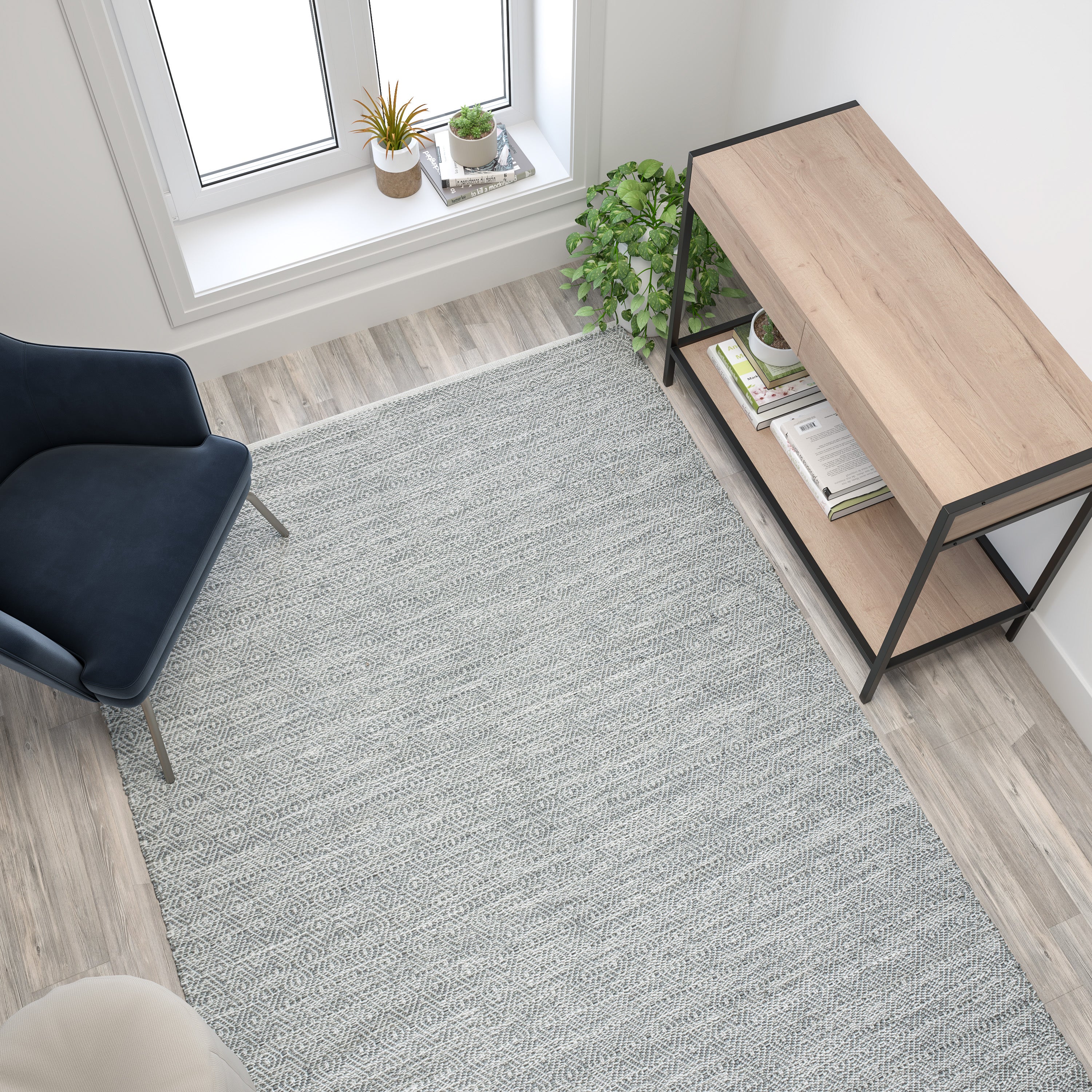 Handwoven Indoor/Outdoor Diamond Pattern Area Rug