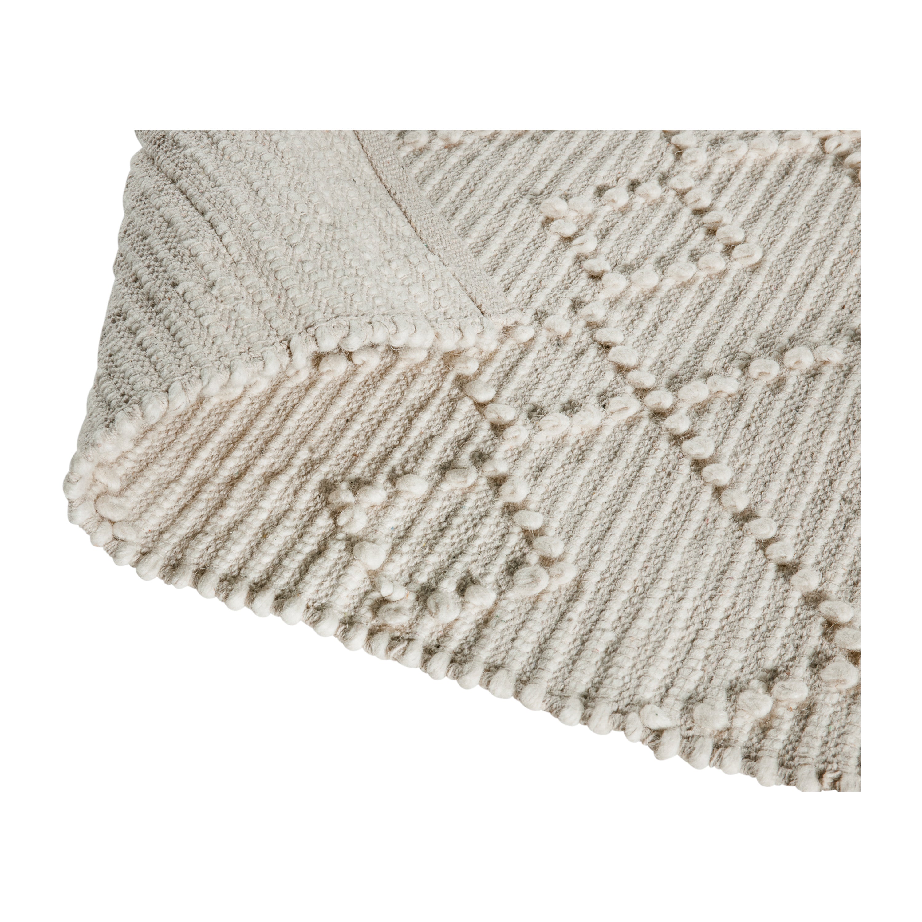 Geometric Design Handwoven Area Rug - Wool/Polyester/Cotton Blend