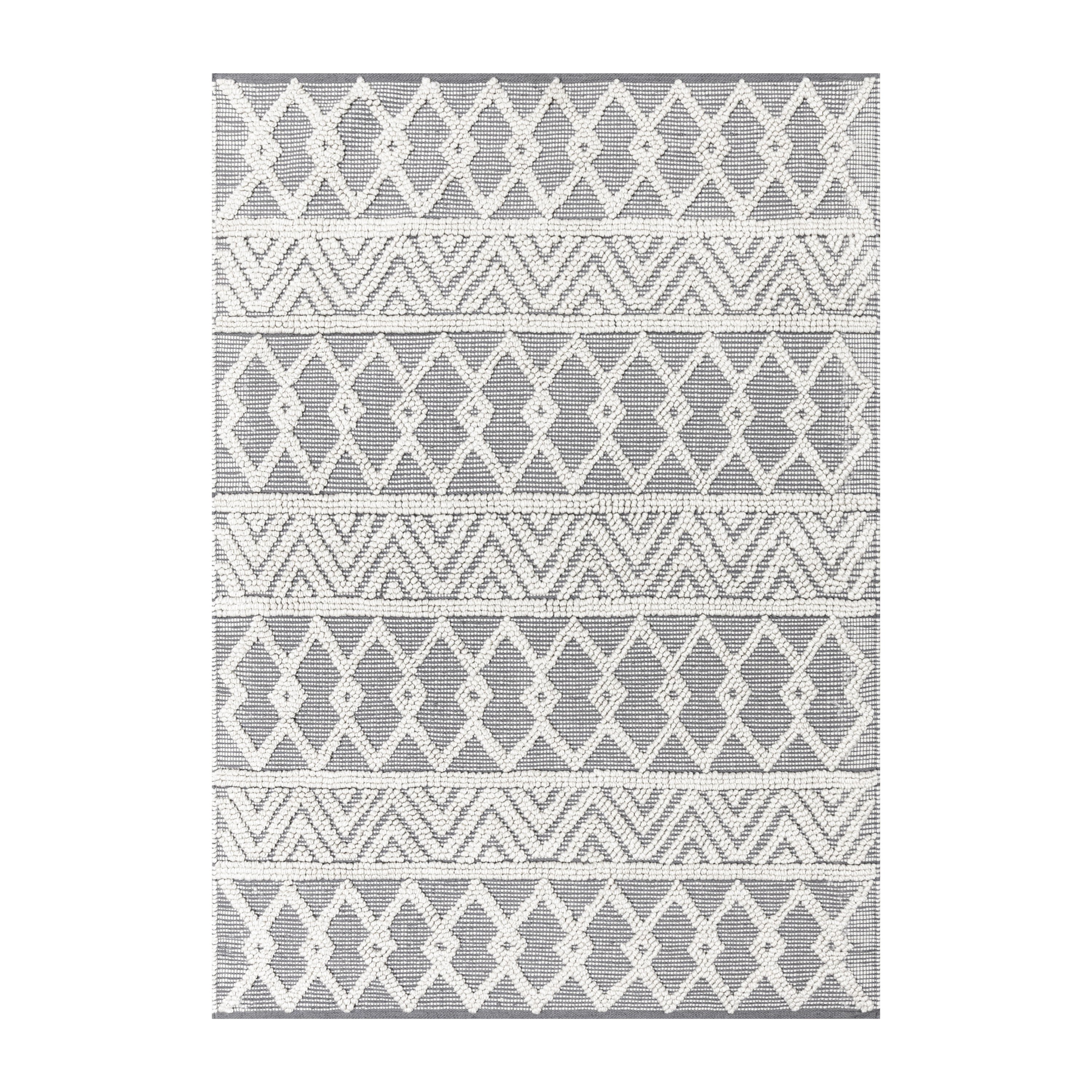 Indoor Geometric Area Rug - Hand Woven Area Rug with Diamond Pattern, Polyester/Cotton Blend-Indoor Area Rug-Flash Furniture-Wall2Wall Furnishings