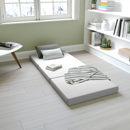 Cloud Portable Tri-Fold Cooling Memory Foam Mattress in a Box with Removable Washable Cover