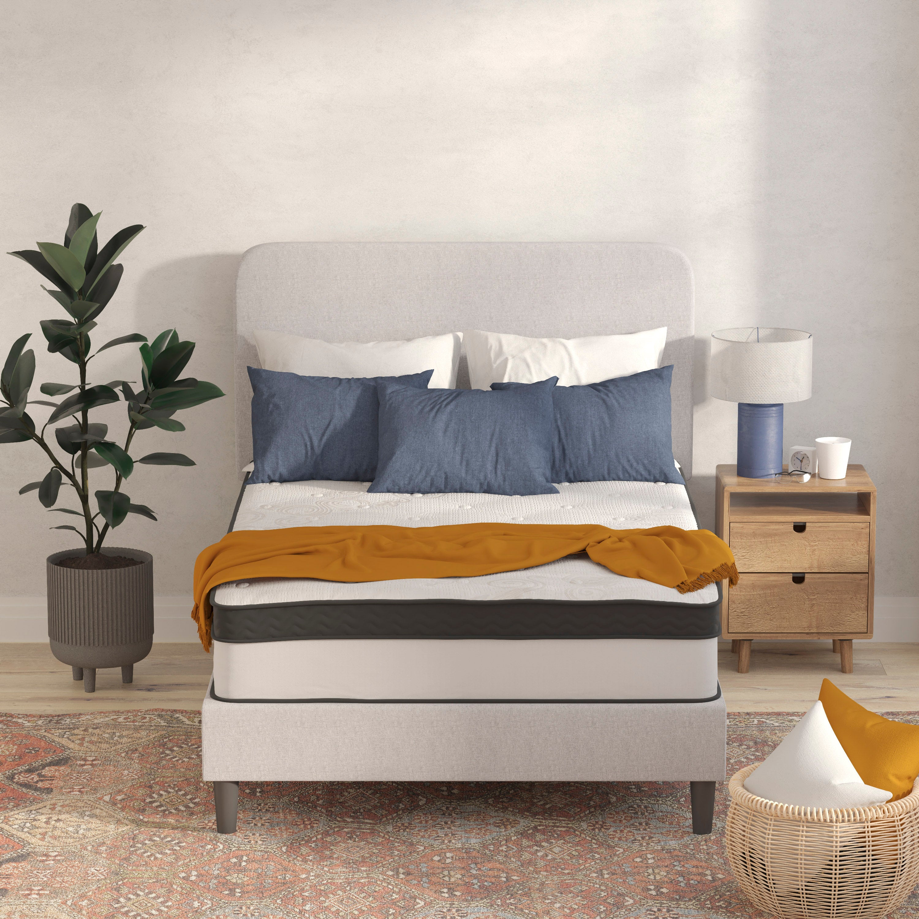 Capri Comfortable Sleep 12 Inch CertiPUR-US Certified Memory Foam & Pocket Spring Mattress, Mattress in a Box