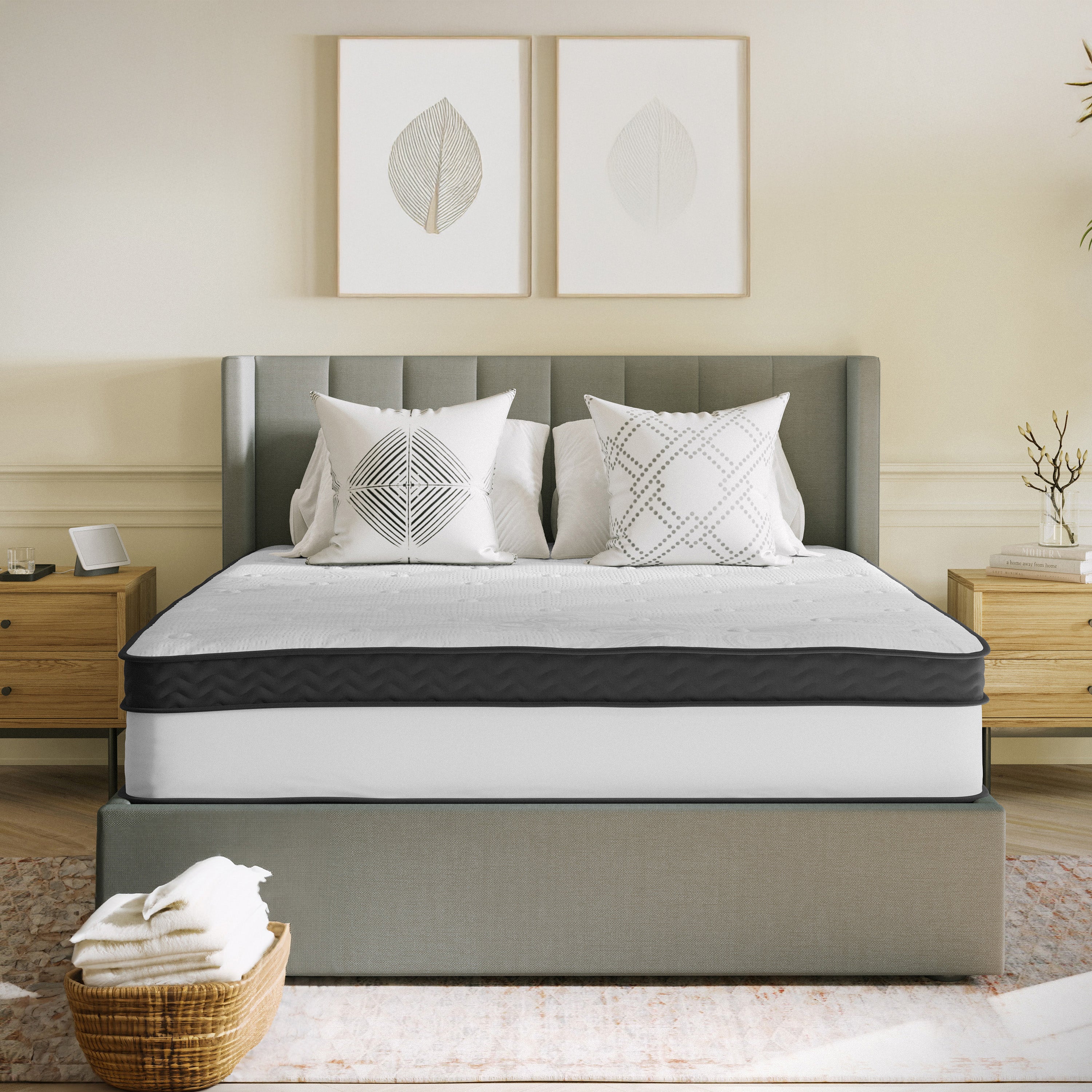 Capri Comfortable Sleep 12 Inch CertiPUR-US Certified Memory Foam & Pocket Spring Mattress, Mattress in a Box