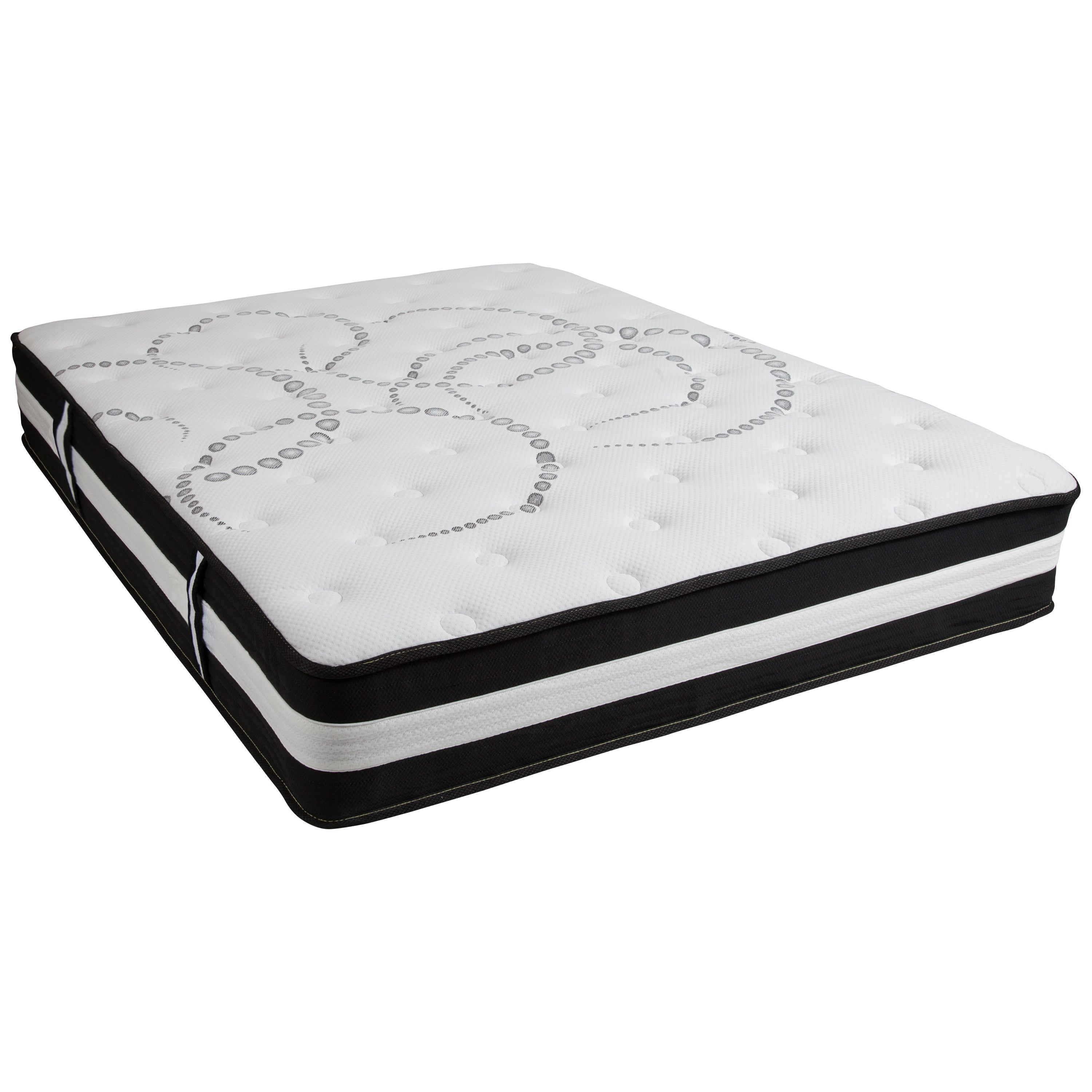 Capri Comfortable Sleep 12 Inch CertiPUR-US Certified Foam Pocket Spring Mattress & 3 inch Gel Memory Foam Topper Bundle-Mattress and Memory Foam Topper-Flash Furniture-Wall2Wall Furnishings