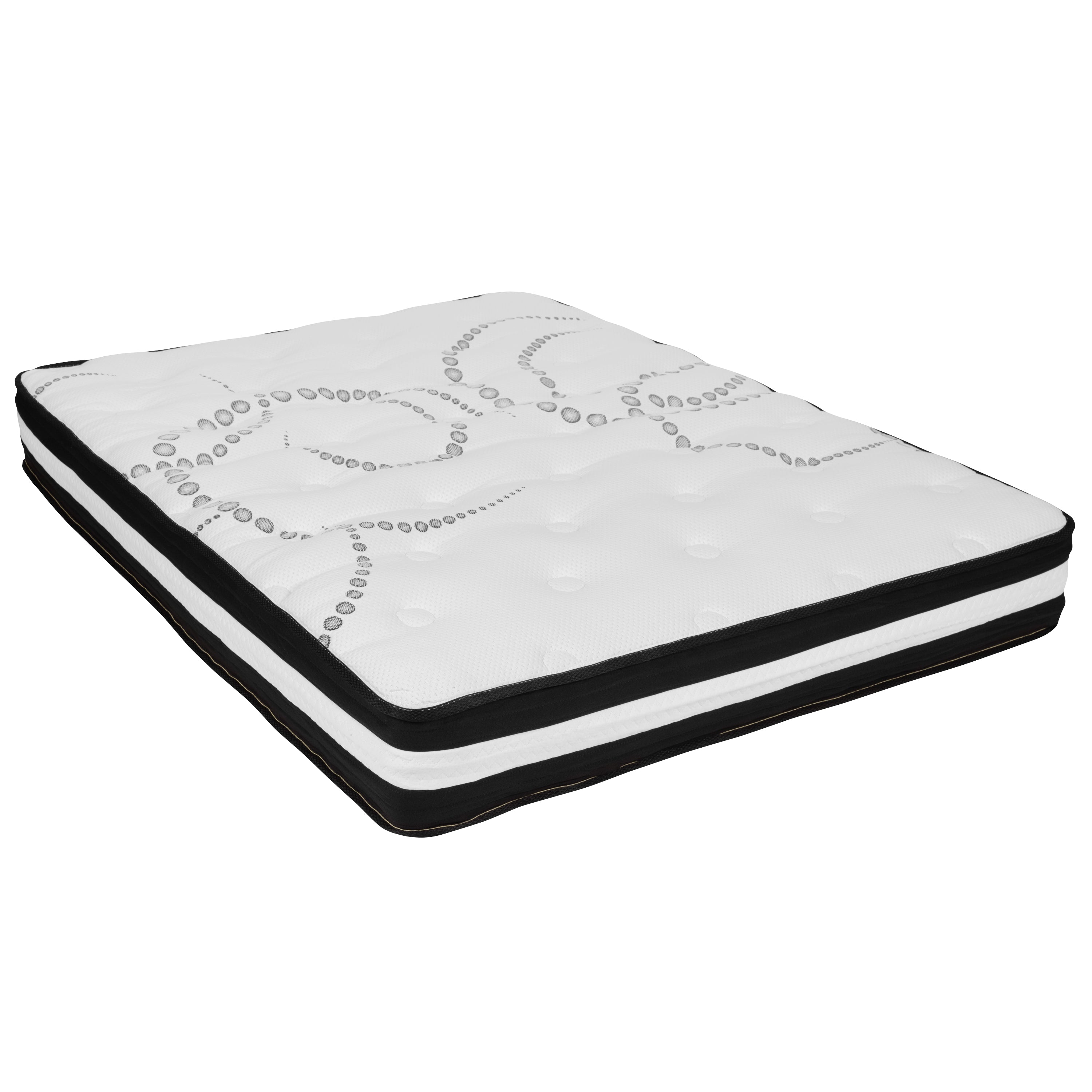 Capri Comfortable Sleep 10 Inch CertiPUR-US Certified Foam Pocket Spring Mattress & 2 inch Gel Memory Foam Topper Bundle-Mattress and Memory Foam Topper-Flash Furniture-Wall2Wall Furnishings