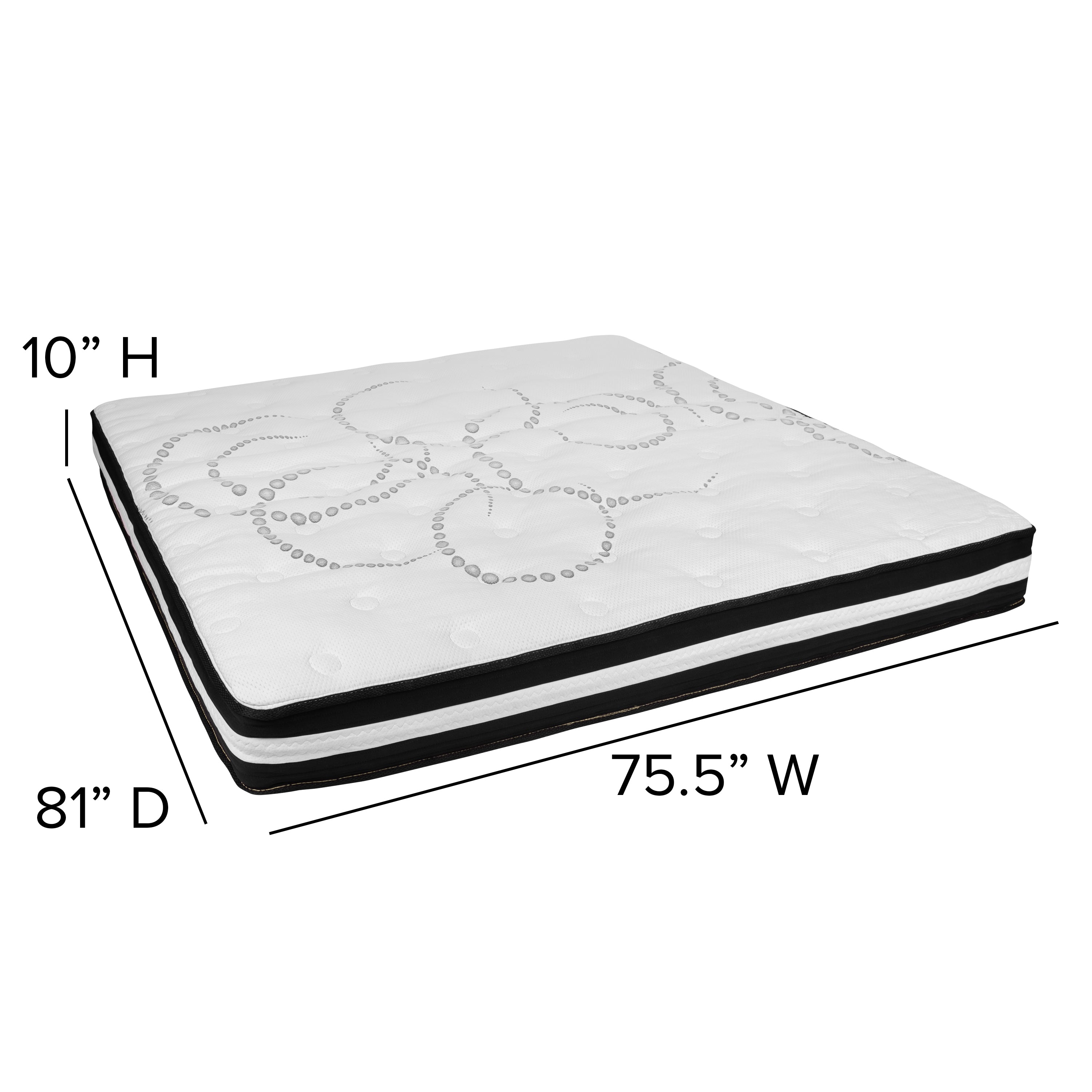 Capri Comfortable Sleep 10 Inch CertiPUR-US Certified Foam Pocket Spring Mattress & 3 inch Gel Memory Foam Topper Bundle-Mattress and Memory Foam Topper-Flash Furniture-Wall2Wall Furnishings