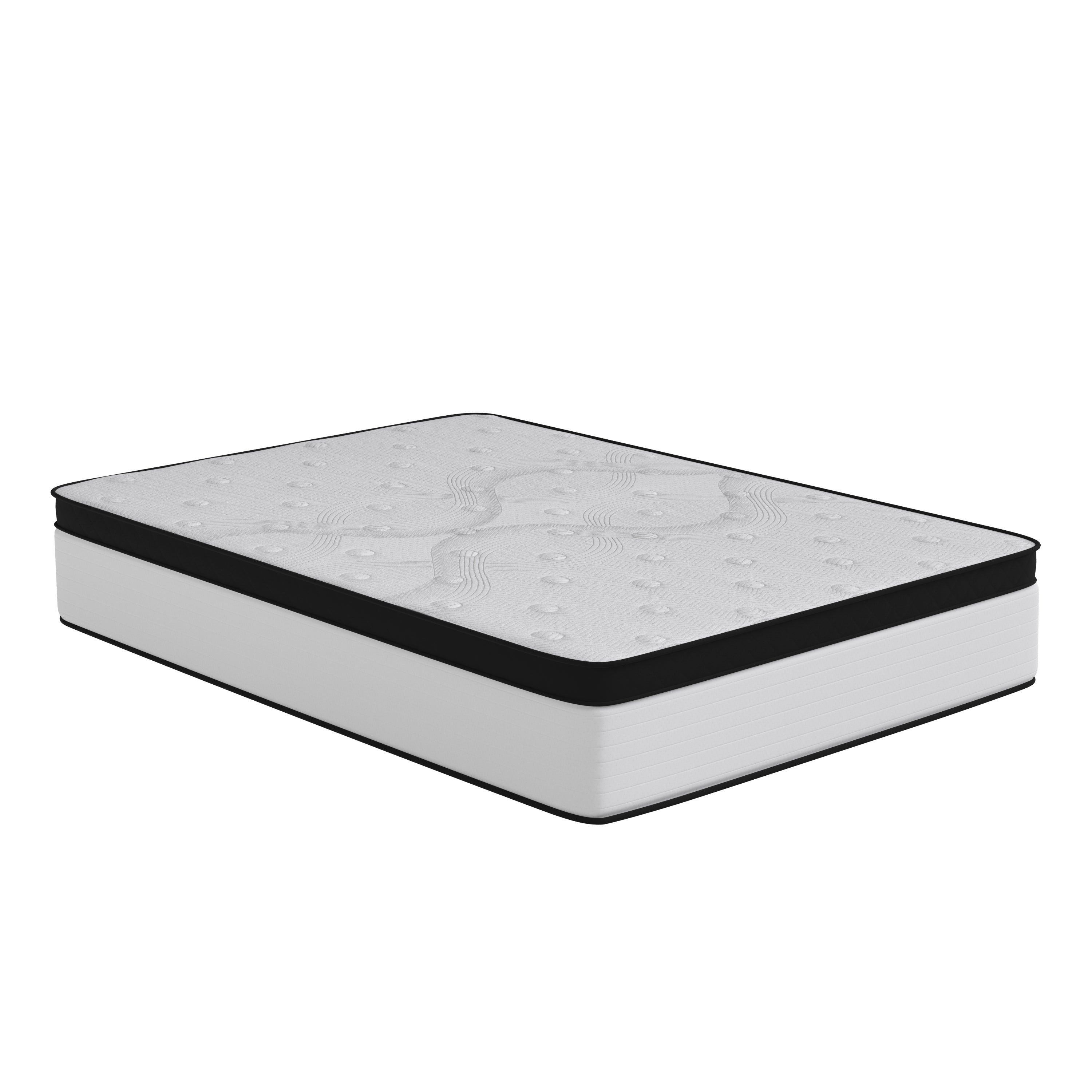 Capri Comfortable Sleep Firm 12 Inch CertiPUR-US Certified Hybrid Pocket Spring Mattress, Extra Firm Feel, Durable Support, Mattress in a Box