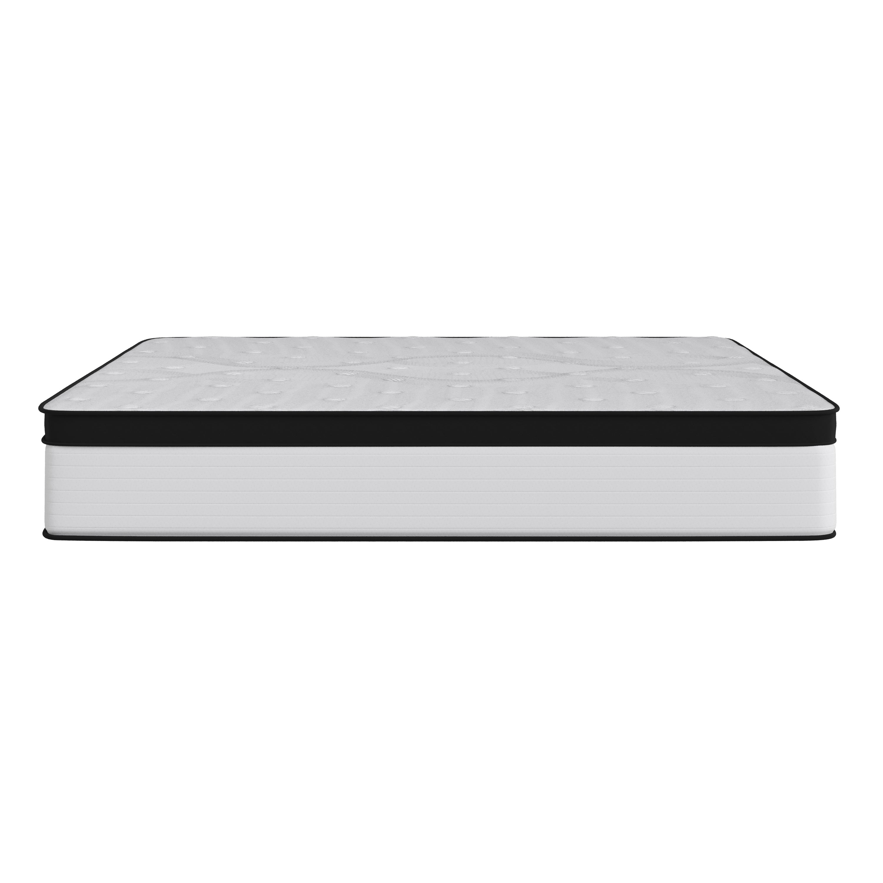 Capri Comfortable Sleep Firm 12 Inch CertiPUR-US Certified Hybrid Pocket Spring Mattress, Extra Firm Feel, Durable Support, Mattress in a Box